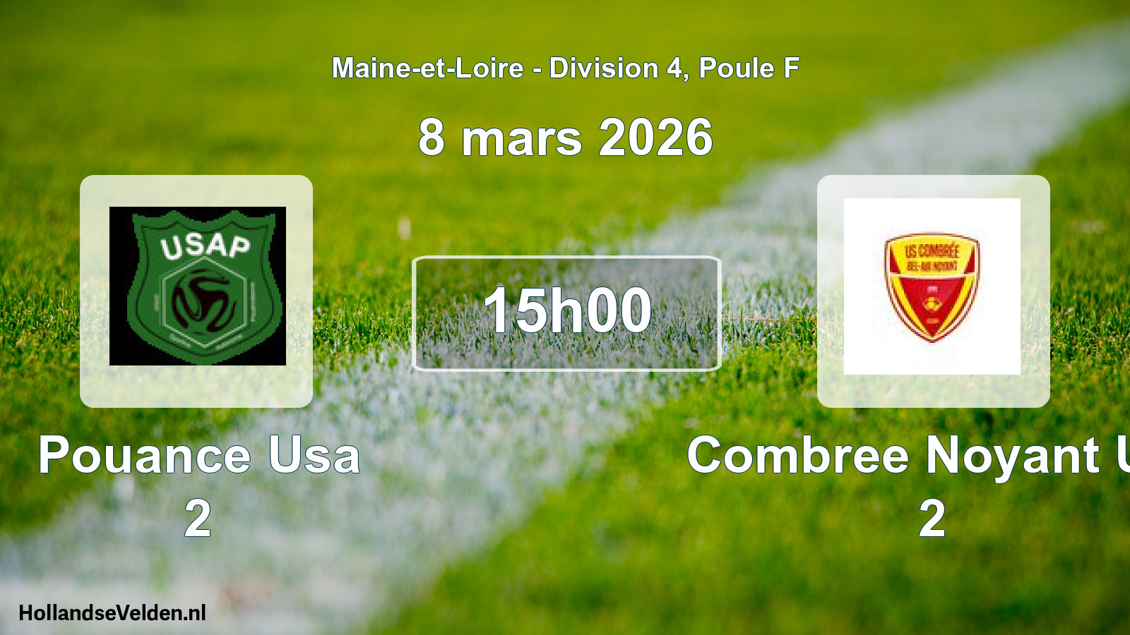 Geplande wedstrijd: Pouance Usa 2 - Combree Noyant Us 2 (8 maart 2026)