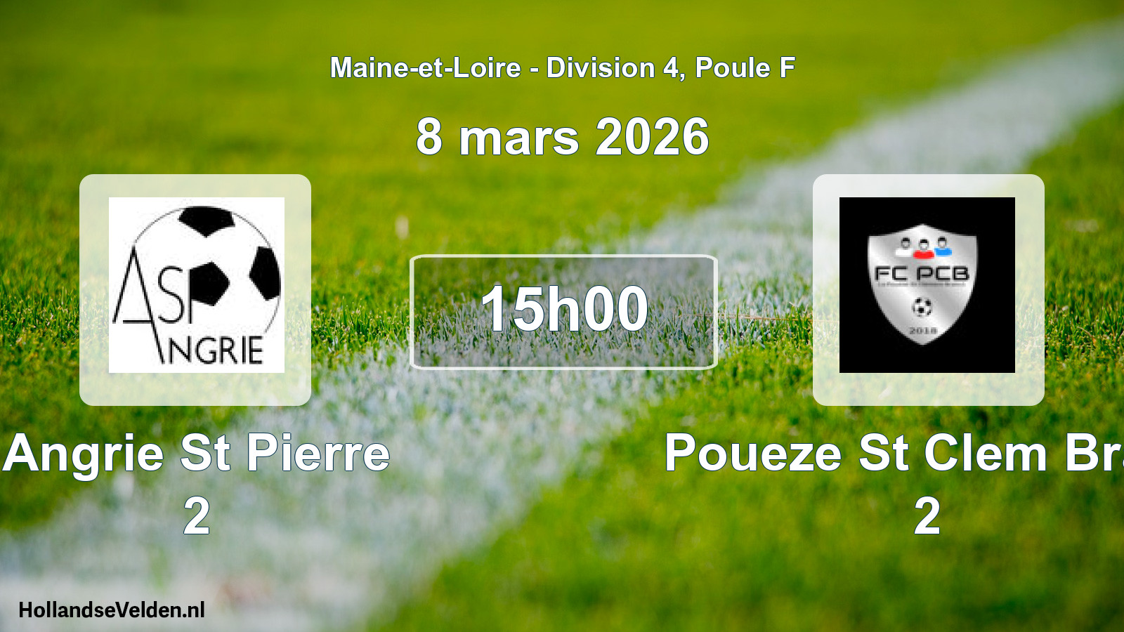 Geplande wedstrijd: Angrie St Pierre 2 - Poueze St Clem Brain 2 (8 maart 2026)