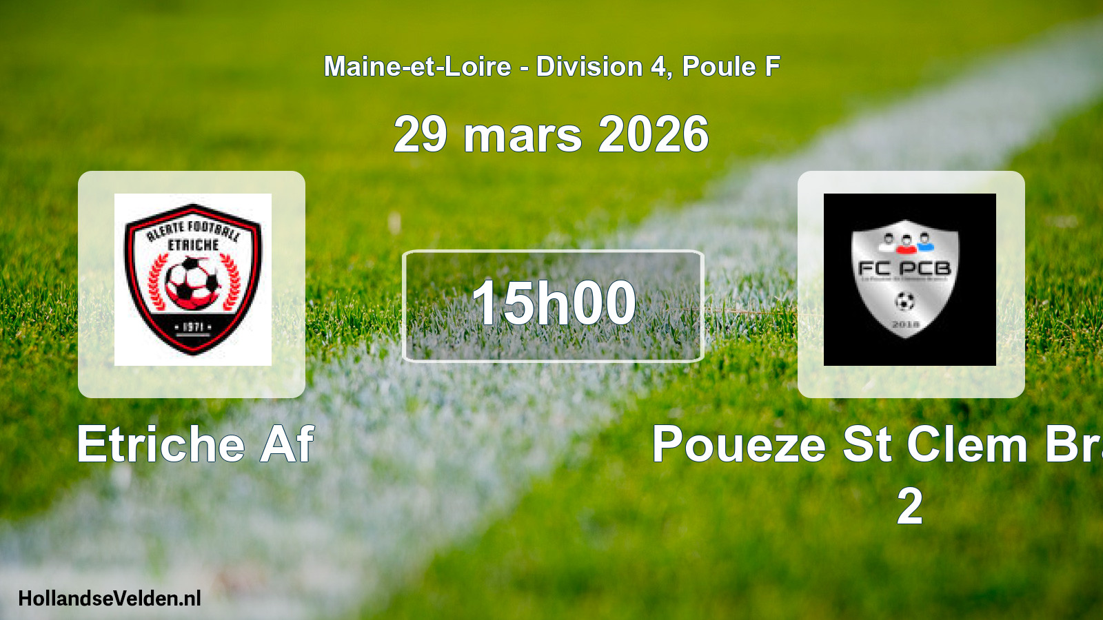 Geplande wedstrijd: Etriche Af - Poueze St Clem Brain 2 (29 mars 2026)
