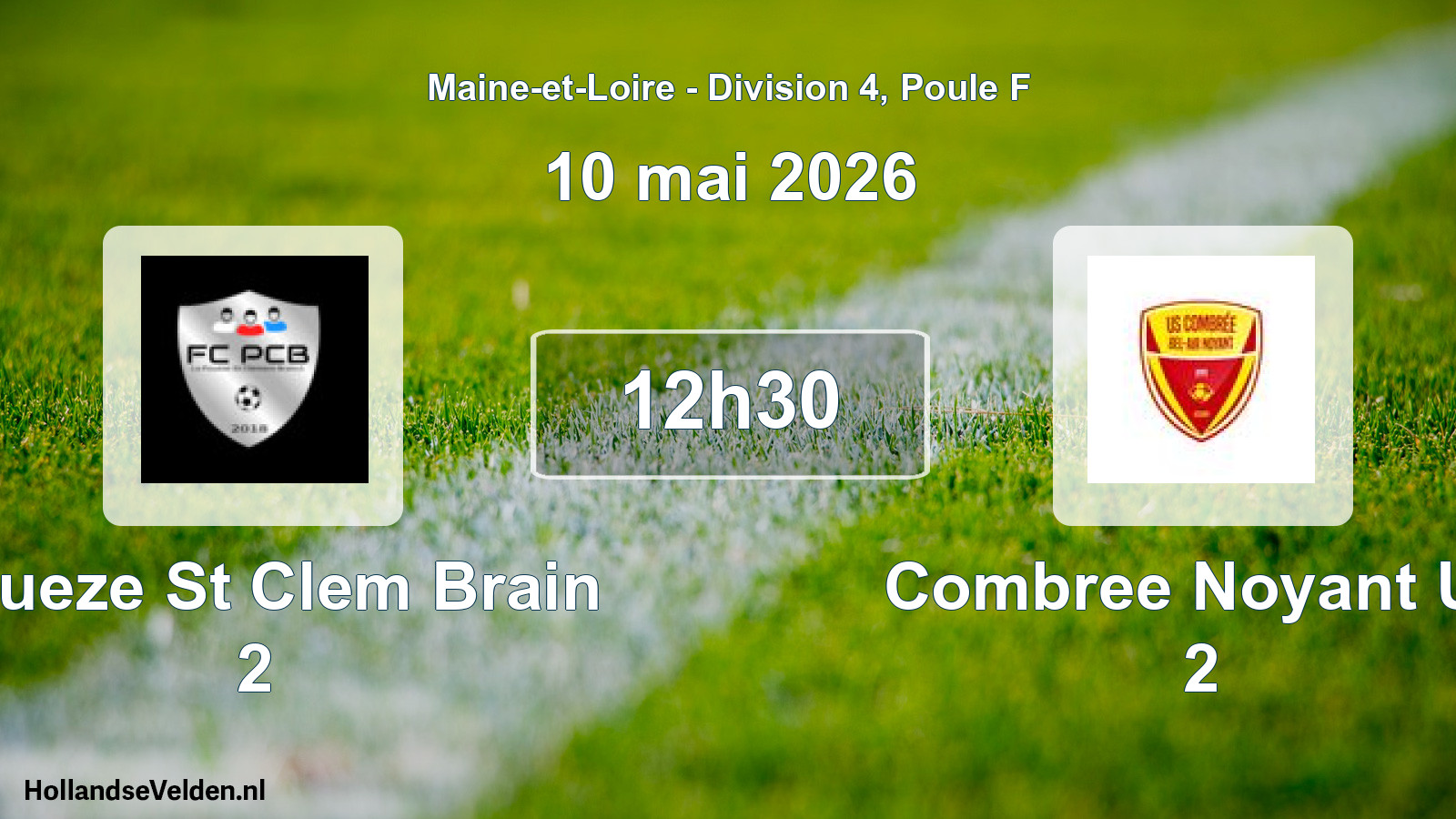 Geplande wedstrijd: Poueze St Clem Brain 2 - Combree Noyant Us 2 (10 mai 2026)