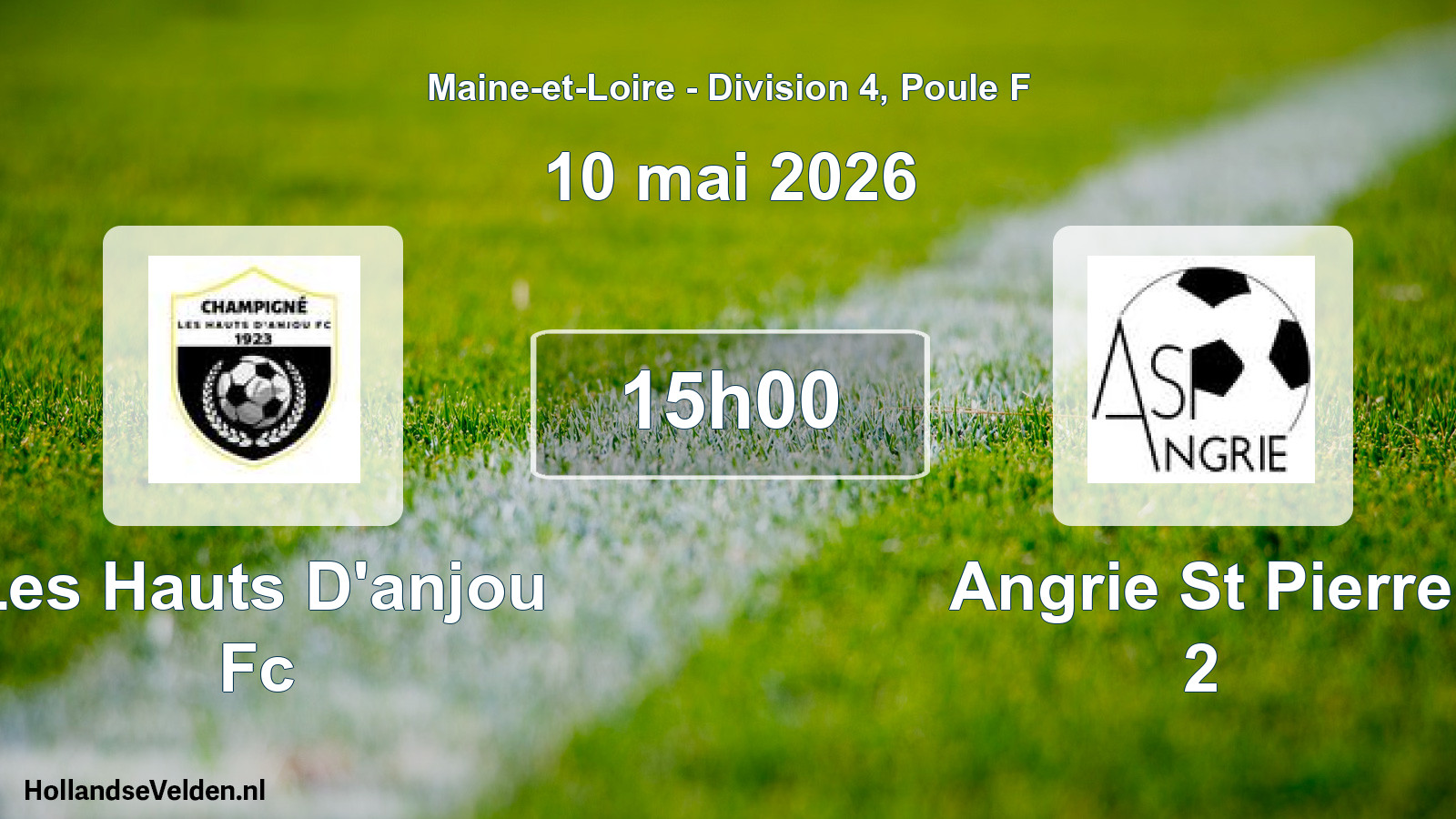 Geplande wedstrijd: Les Hauts D'anjou Fc - Angrie St Pierre 2 (10 mai 2026)