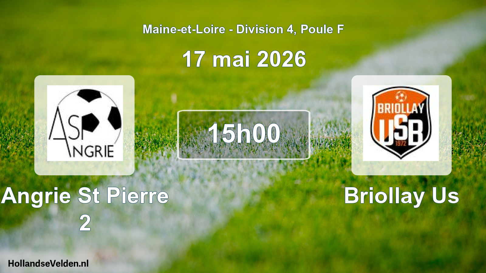 Geplande wedstrijd: Angrie St Pierre 2 - Briollay Us (17 mai 2026)