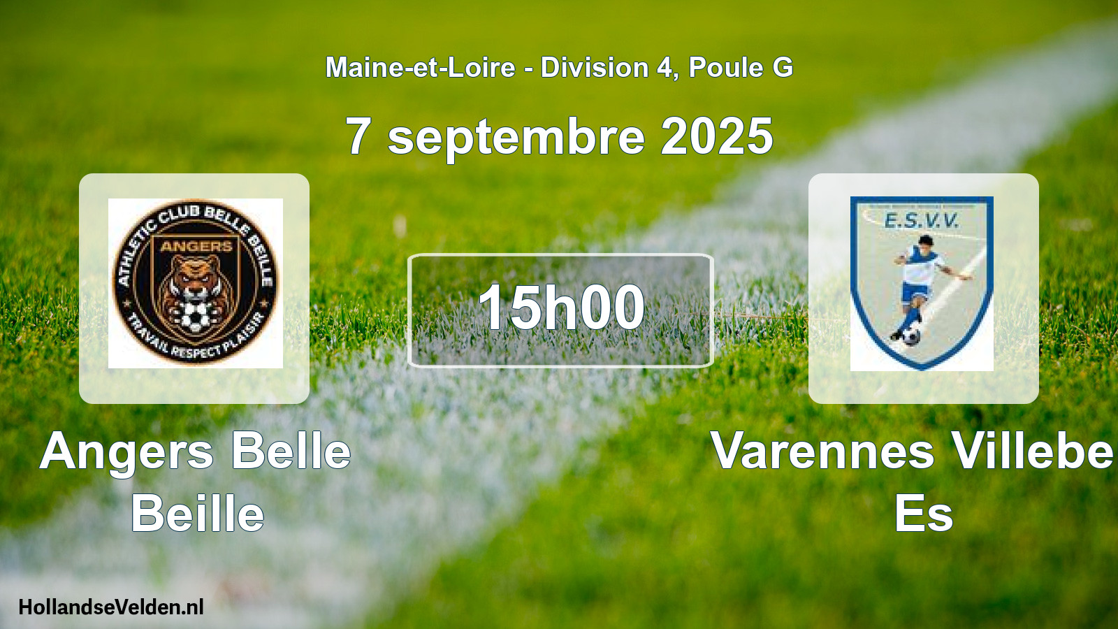 Geplande wedstrijd: Angers Belle Beille - Varennes Villeber Es (7 september 2025)