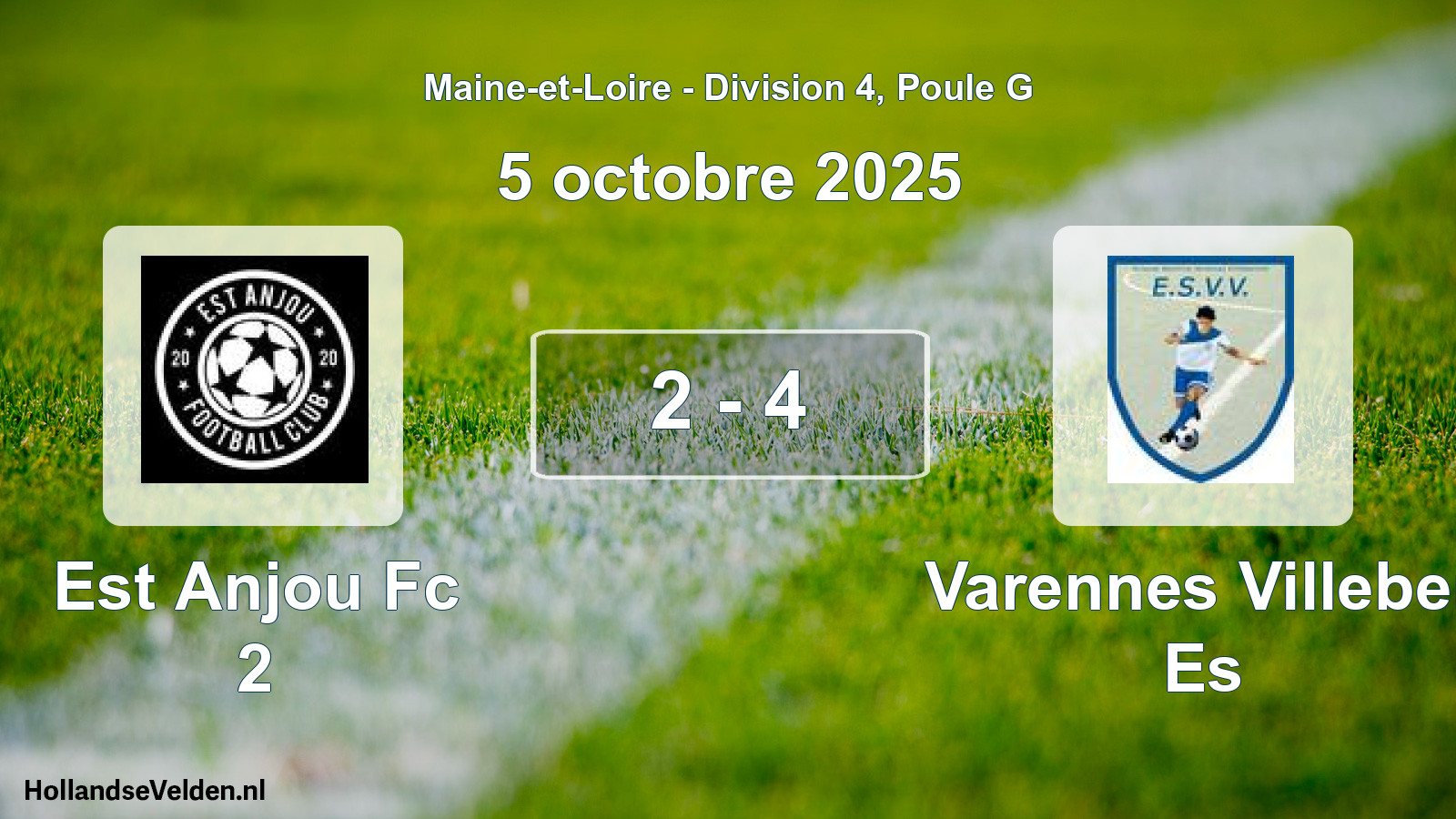 Total number of matches played: Est Anjou Fc 2 - Varennes Villeber Es 2 - 4 (5 October 2025)