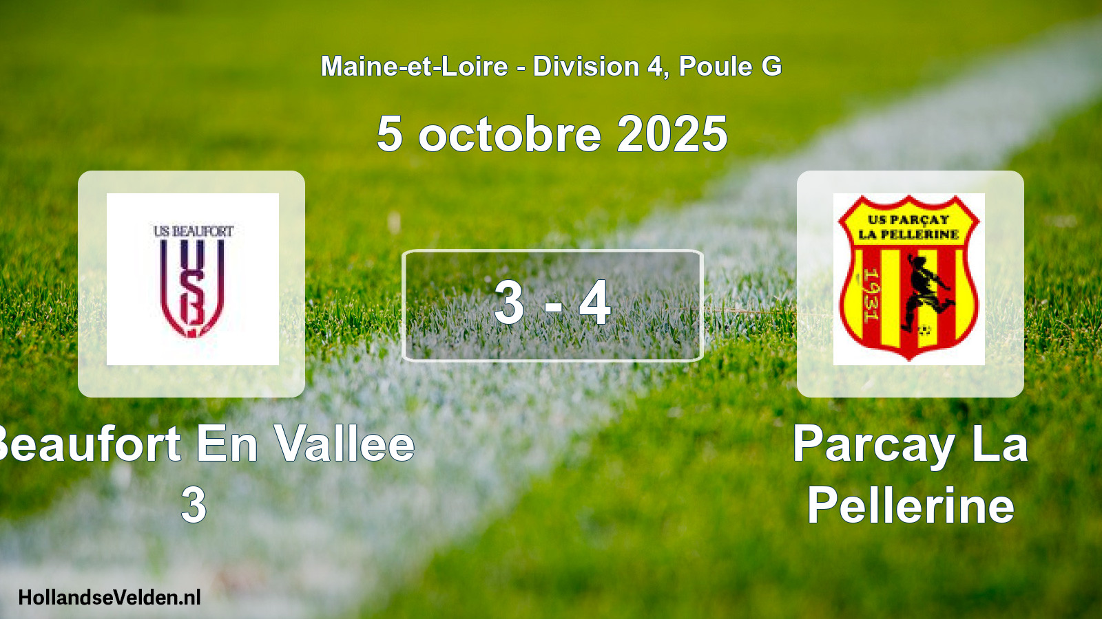 Total number of matches played: Beaufort En Vallee 3 - Parcay La Pellerine 3 - 4 (5 October 2025)