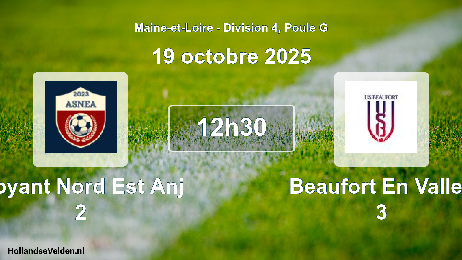 Geplande wedstrijd: Noyant Nord Est Anj 2 - Beaufort En Vallee 3 (19 oktober 2025)