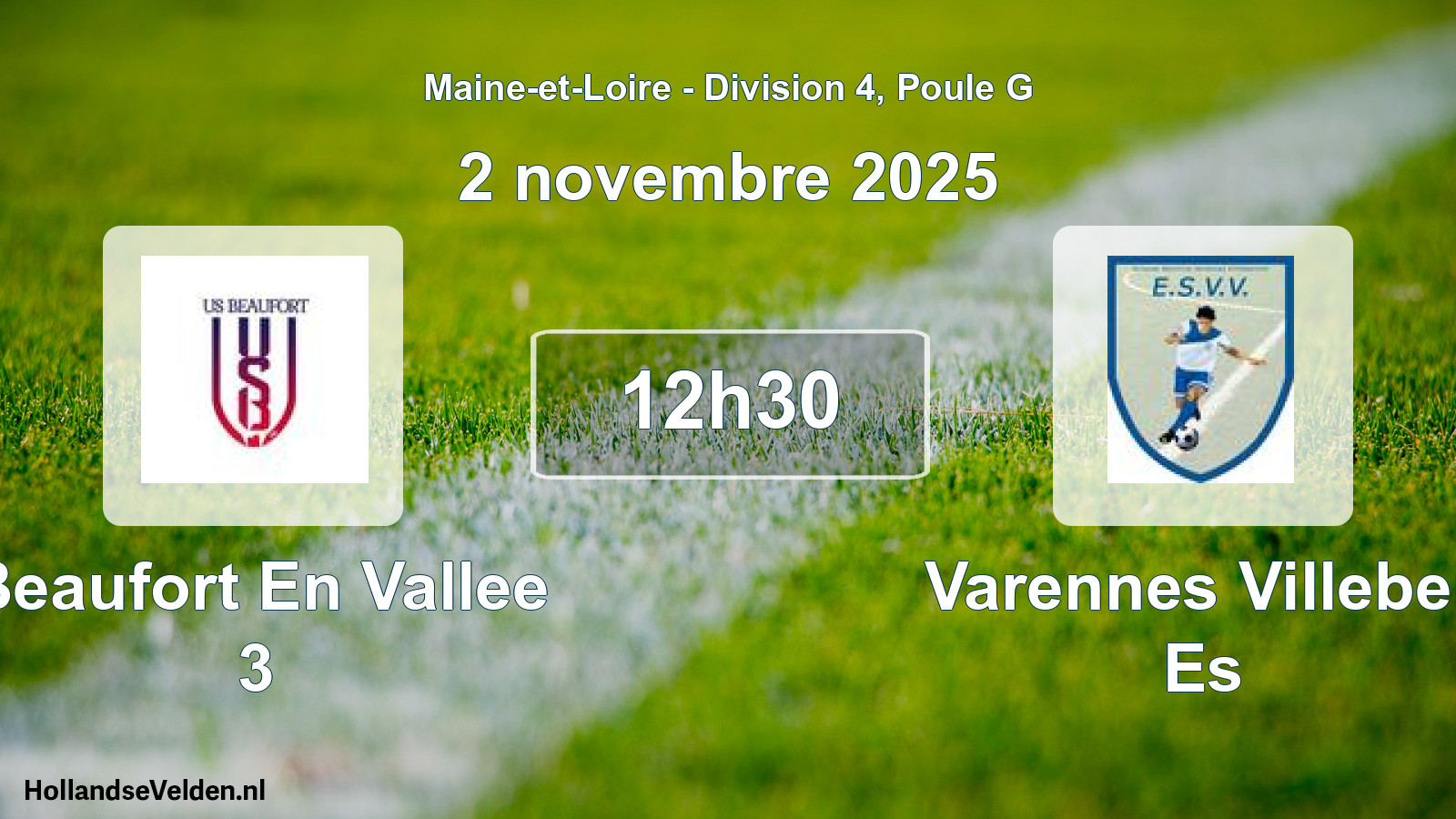 Scheduled Match: Beaufort En Vallee 3 - Varennes Villeber Es (2 November 2025)