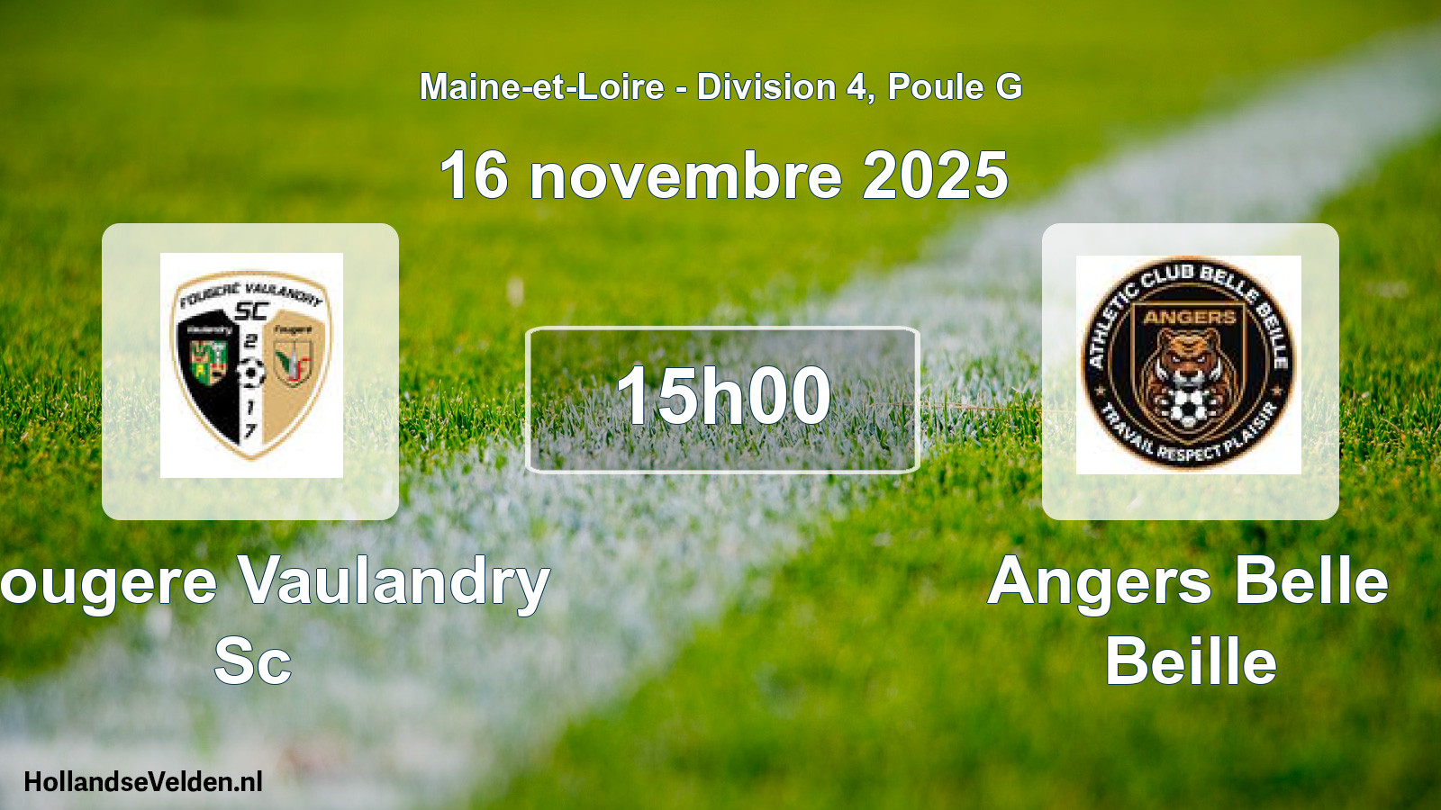 Geplande wedstrijd: Fougere Vaulandry Sc - Angers Belle Beille (16 novembre 2025)