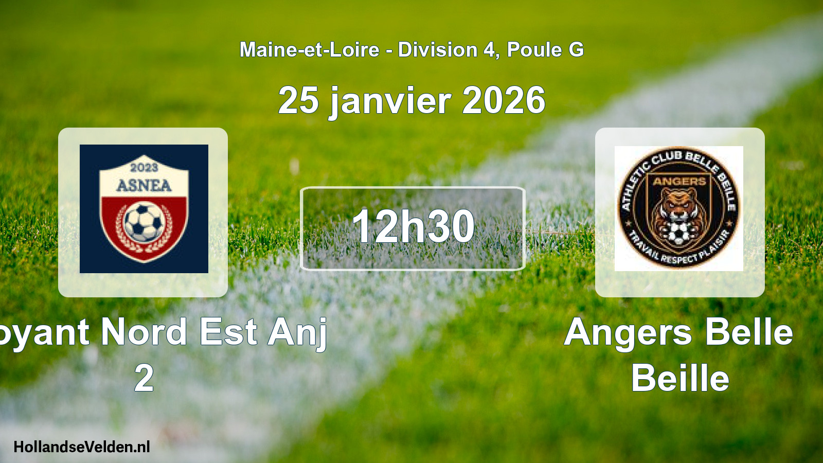 Scheduled Match: Noyant Nord Est Anj 2 - Angers Belle Beille (25 January 2026)