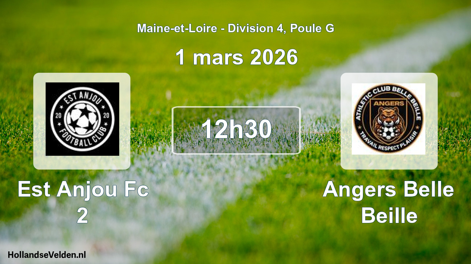 Geplande wedstrijd: Est Anjou Fc 2 - Angers Belle Beille (1 mars 2026)