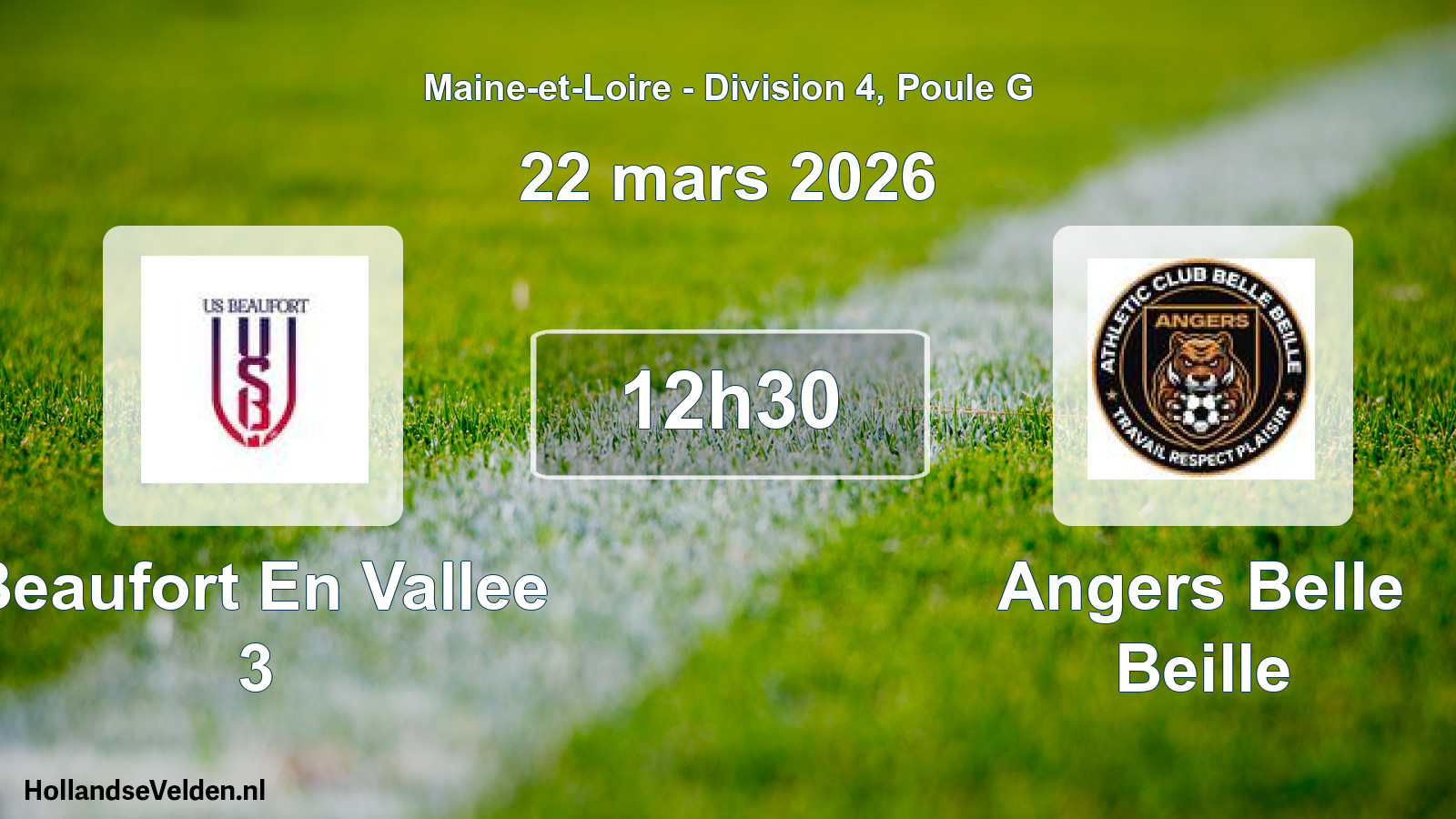 Geplande wedstrijd: Beaufort En Vallee 3 - Angers Belle Beille (22 mars 2026)