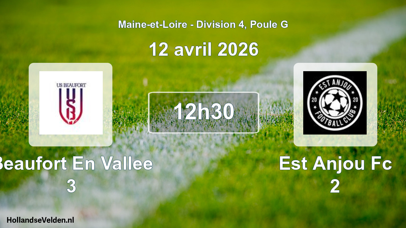 Geplande wedstrijd: Beaufort En Vallee 3 - Est Anjou Fc 2 (12 avril 2026)