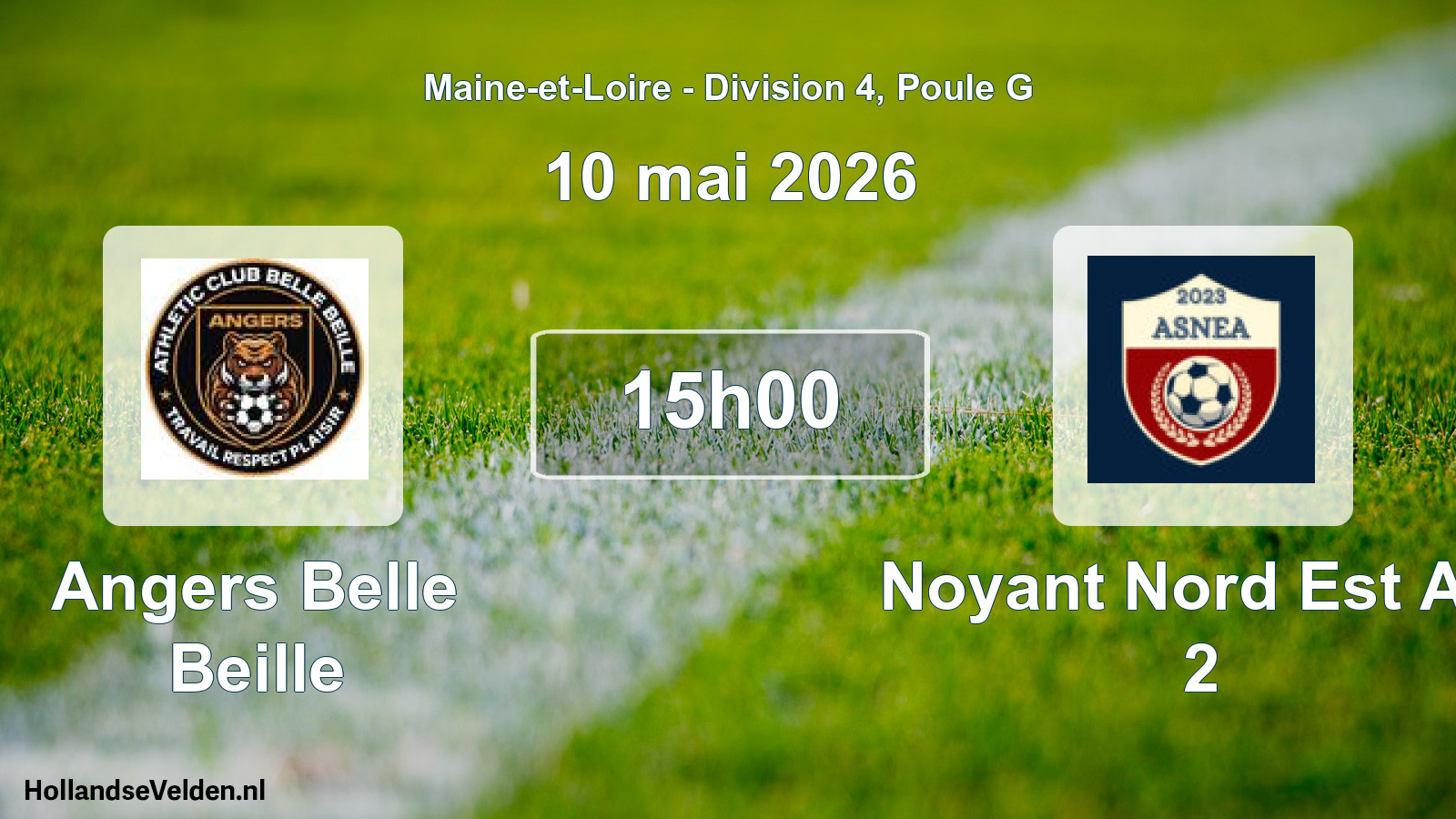Geplande wedstrijd: Angers Belle Beille - Noyant Nord Est Anj 2 (10 mei 2026)