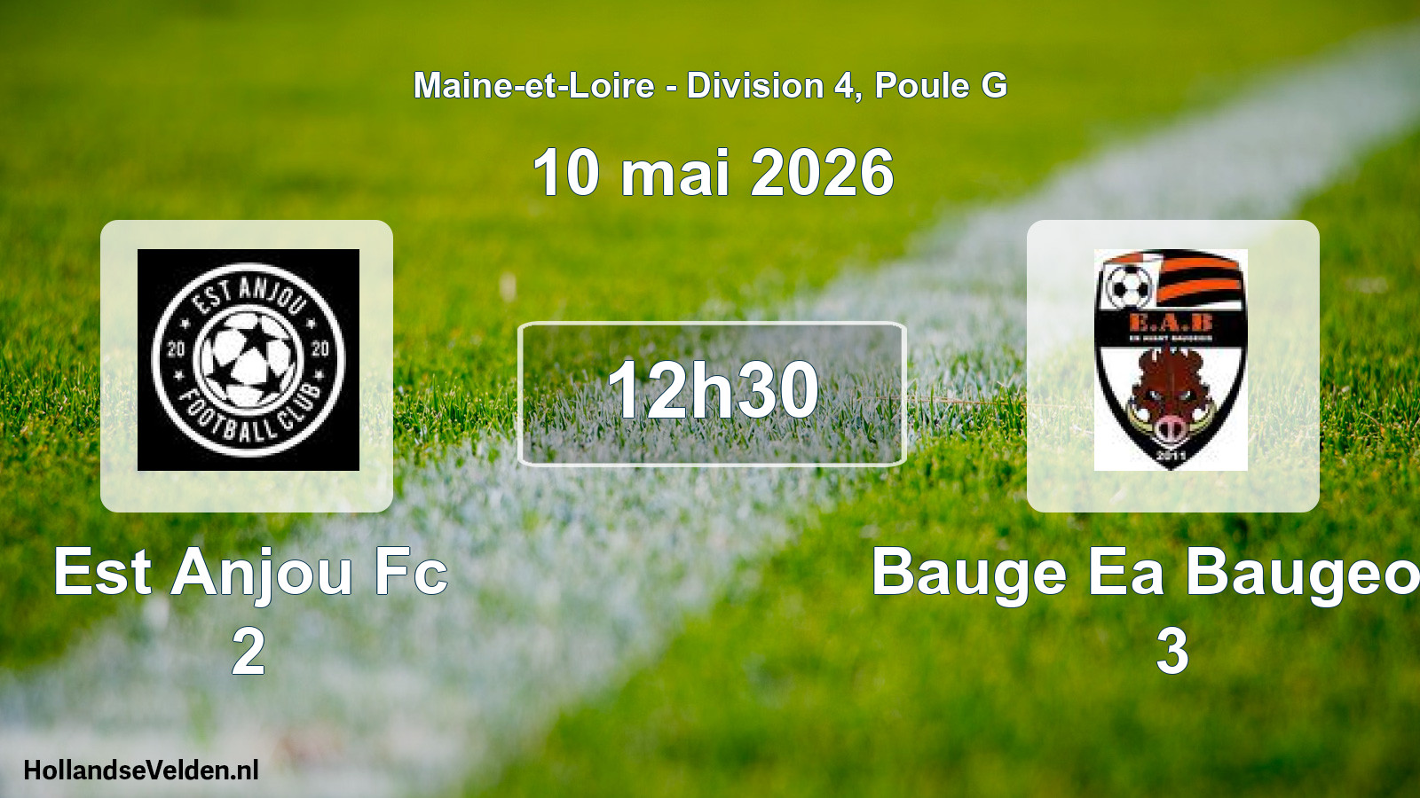 Geplande wedstrijd: Est Anjou Fc 2 - Bauge Ea Baugeois 3 (10 mei 2026)