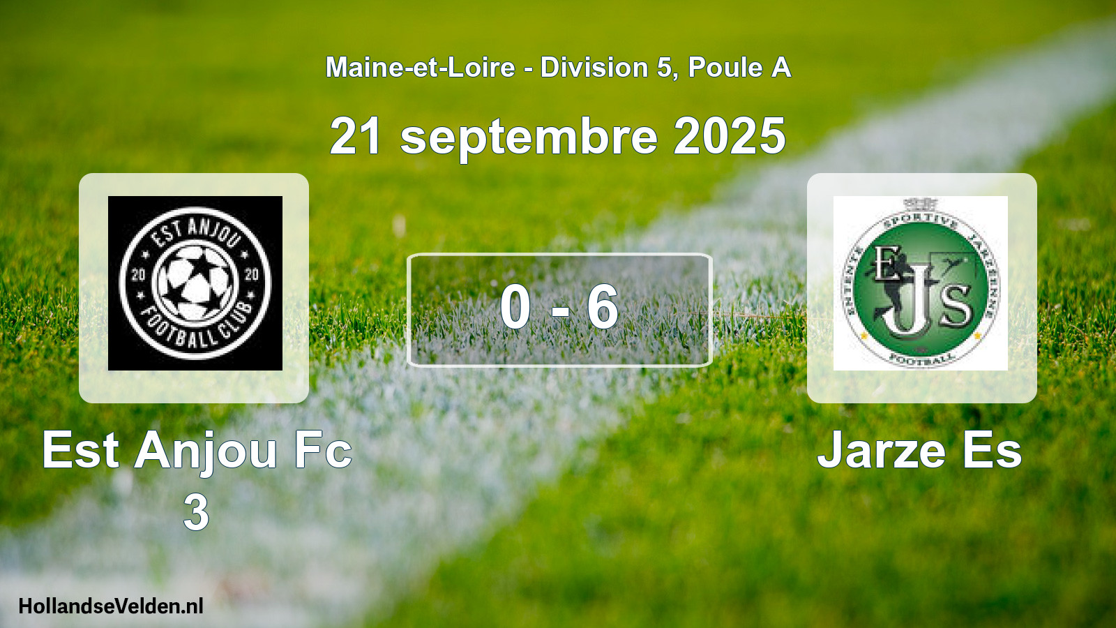 Gespeelde wedstrijd: Est Anjou Fc 3 - Jarze Es 0 - 6 (21 septembre 2025)