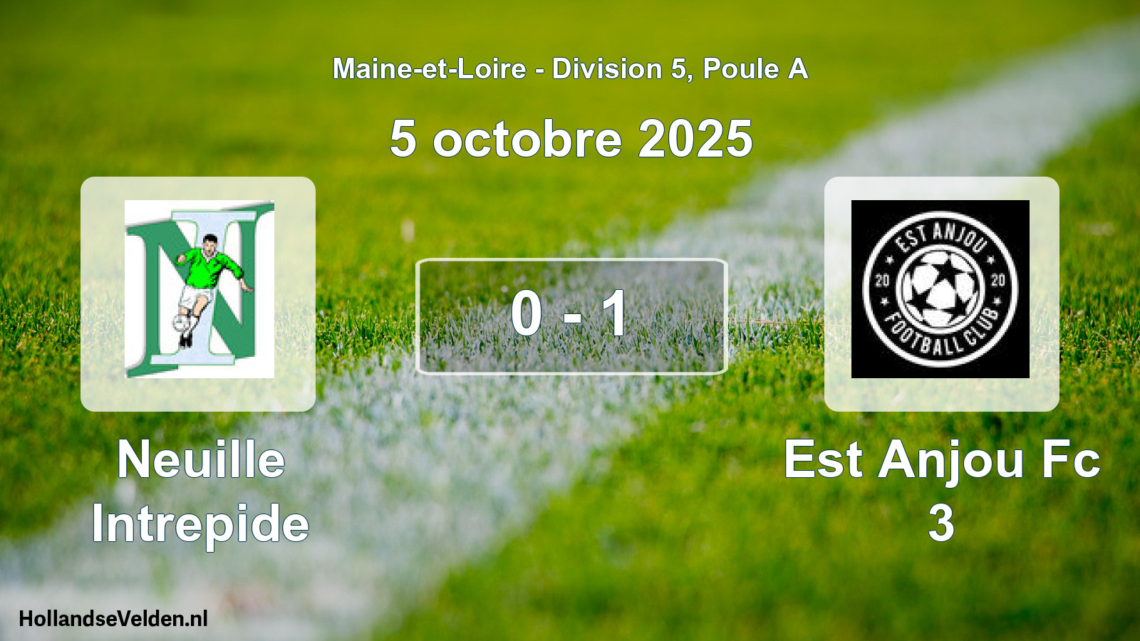 Total number of matches played: Neuille Intrepide - Est Anjou Fc 3 0 - 1 (5 October 2025)