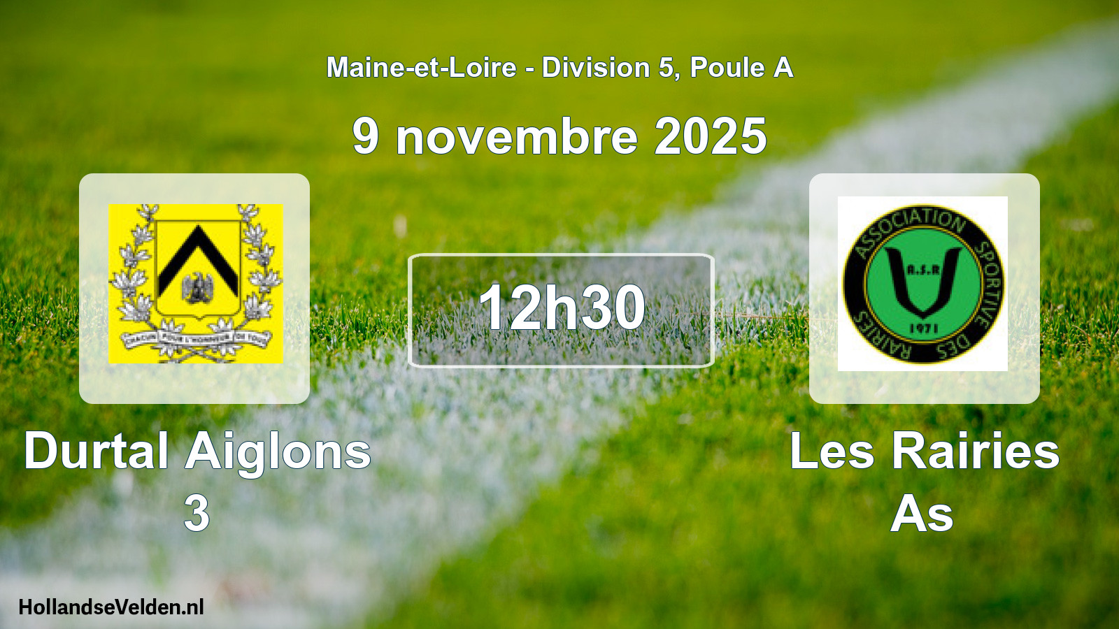 Geplande wedstrijd: Durtal Aiglons 3 - Les Rairies As (9 novembre 2025)