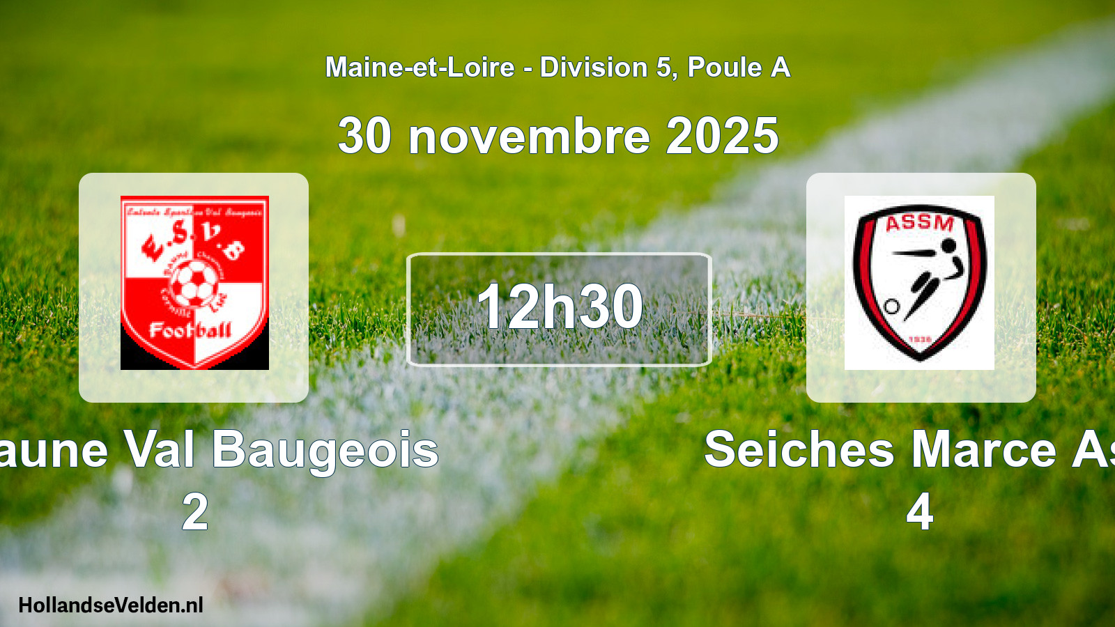 Scheduled Match: Baune Val Baugeois 2 - Seiches Marce As 4 (30 November 2025)