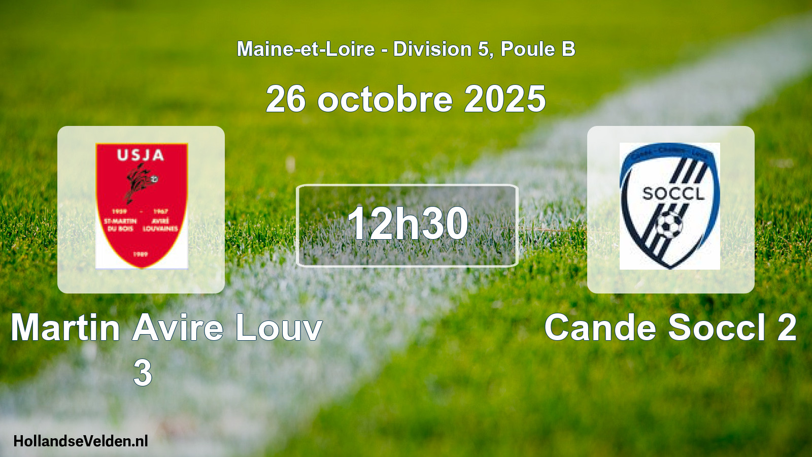 Geplande wedstrijd: St Martin Avire Louv 3 - Cande Soccl 2 (26 octobre 2025)