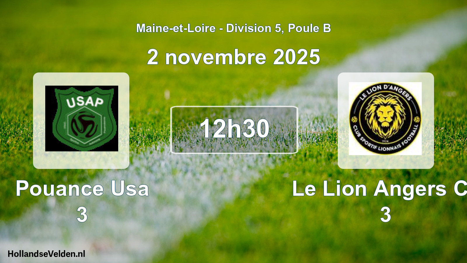 Geplande wedstrijd: Pouance Usa 3 - Le Lion Angers Cs 3 (2 november 2025)