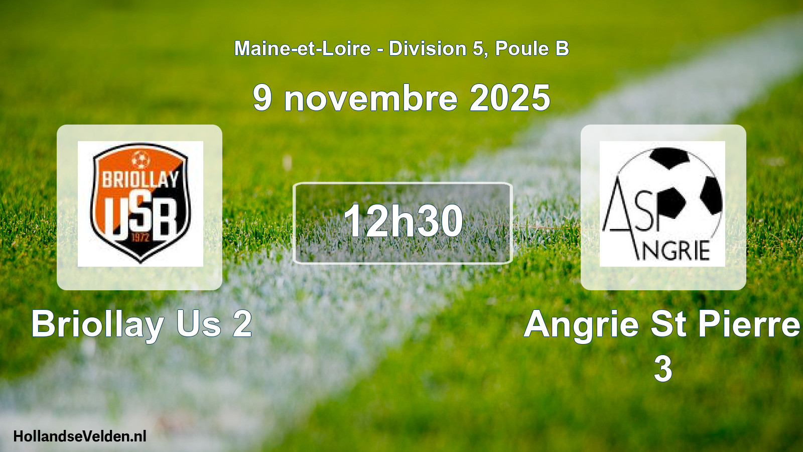 Geplande wedstrijd: Briollay Us 2 - Angrie St Pierre 3 (9 november 2025)