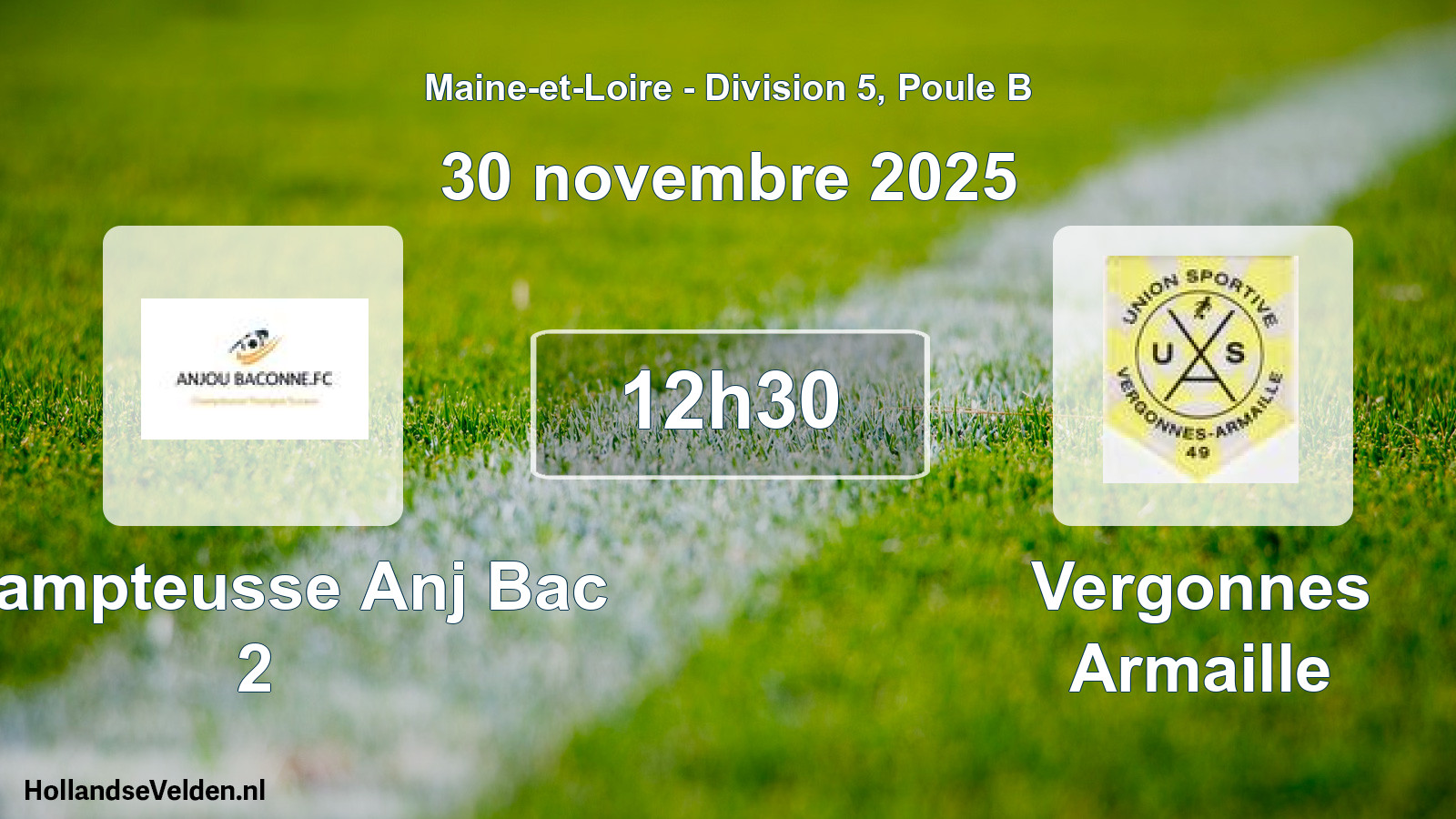 Geplande wedstrijd: Champteusse Anj Bac 2 - Vergonnes Armaille (30 novembre 2025)