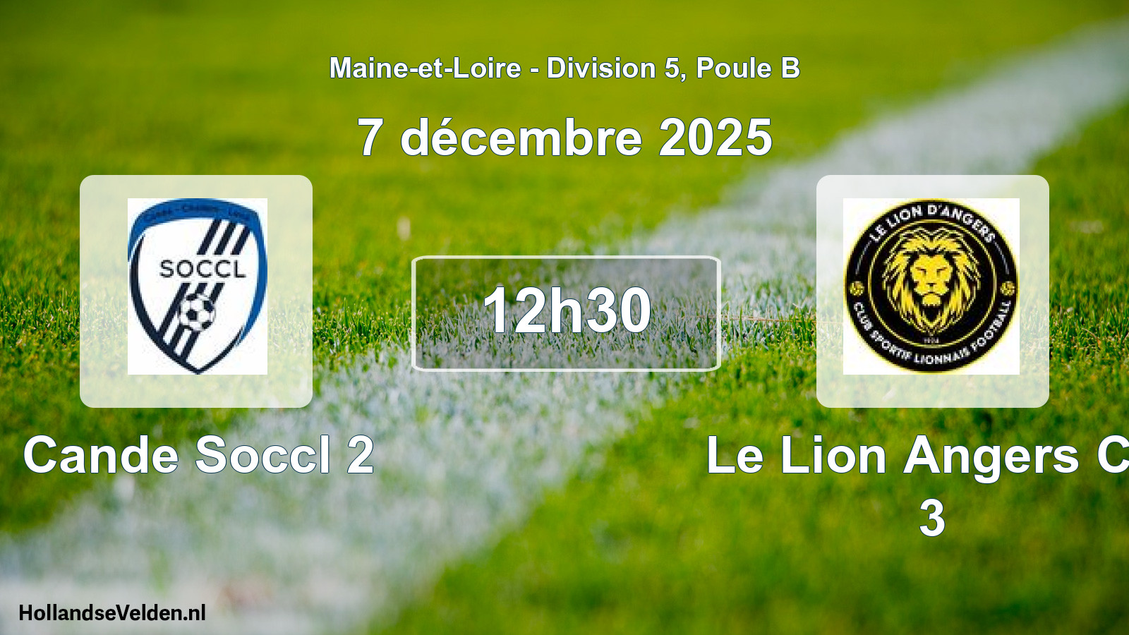 Geplande wedstrijd: Cande Soccl 2 - Le Lion Angers Cs 3 (7 décembre 2025)