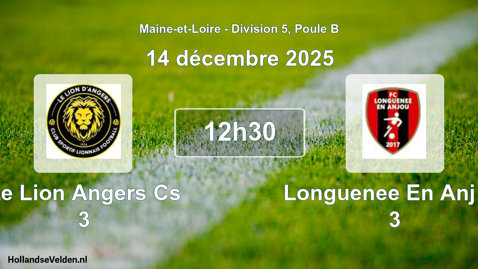 Geplande wedstrijd: Le Lion Angers Cs 3 - Longuenee En Anj Fc 3 (14 décembre 2025)