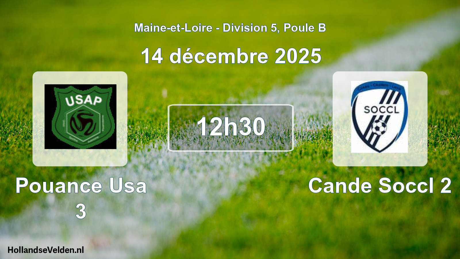 Geplande wedstrijd: Pouance Usa 3 - Cande Soccl 2 (14 décembre 2025)