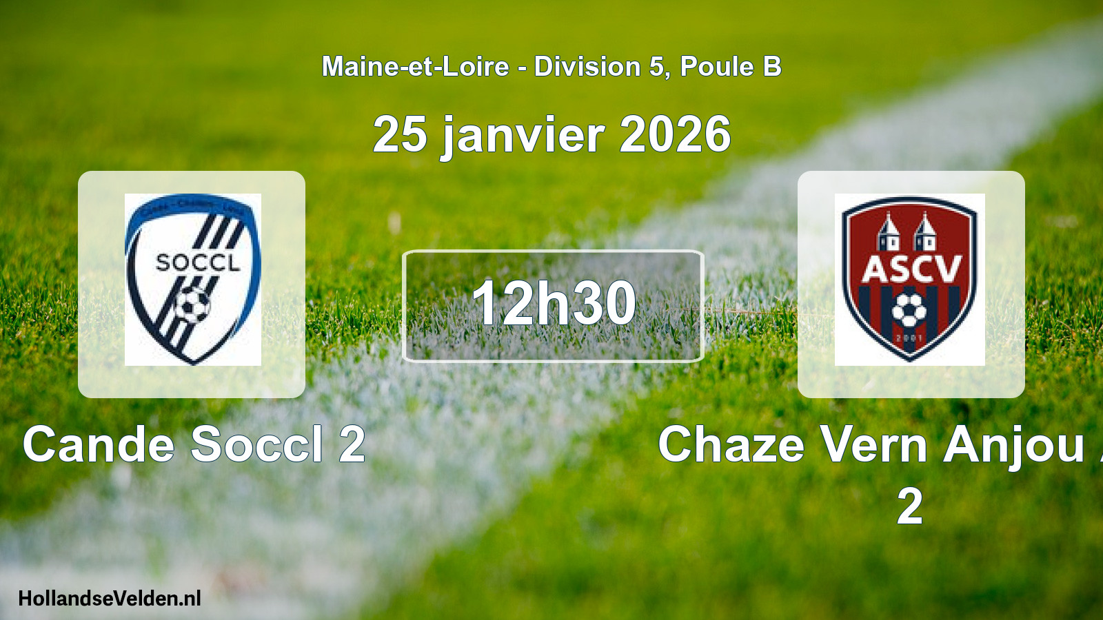 Geplande wedstrijd: Cande Soccl 2 - Chaze Vern Anjou As 2 (25 janvier 2026)