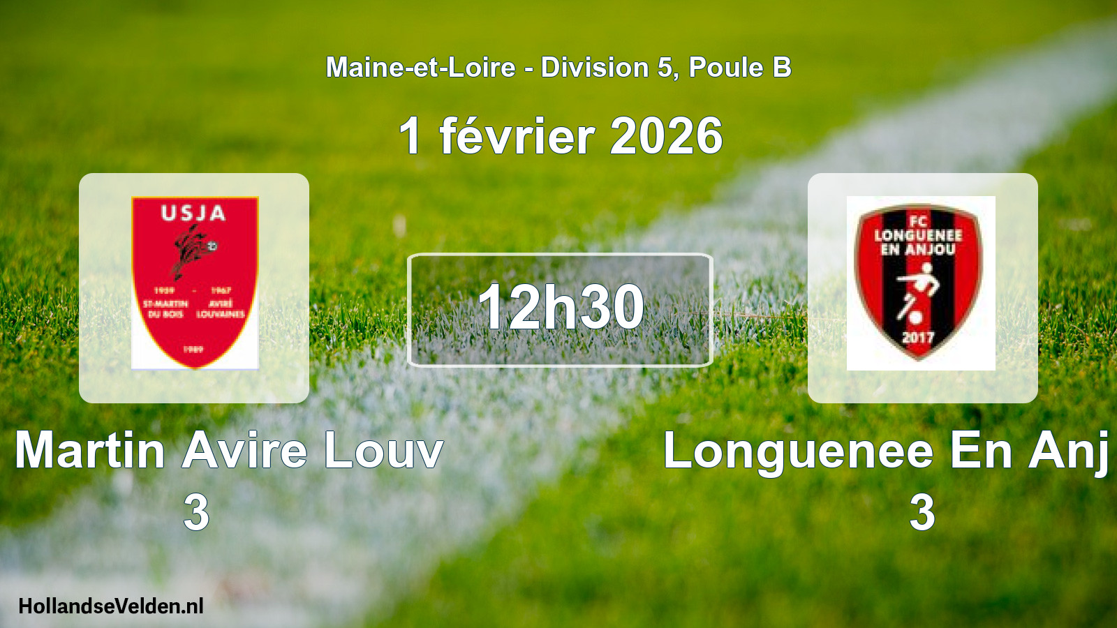 Geplande wedstrijd: St Martin Avire Louv 3 - Longuenee En Anj Fc 3 (1 februari 2026)