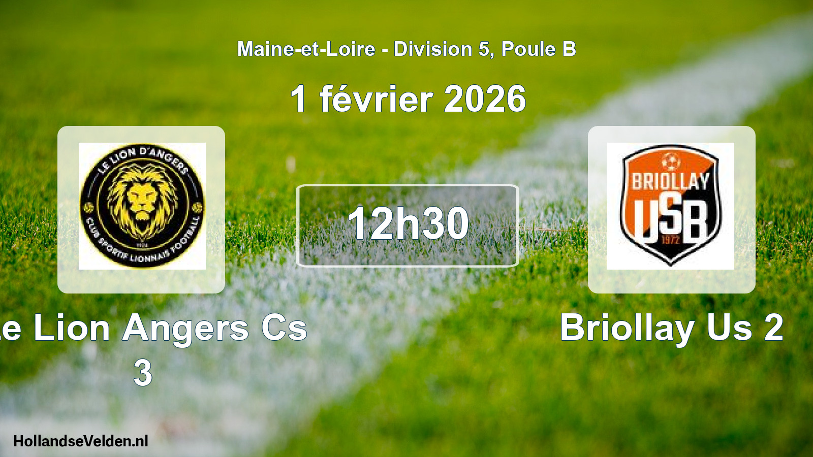 Geplande wedstrijd: Le Lion Angers Cs 3 - Briollay Us 2 (1 février 2026)