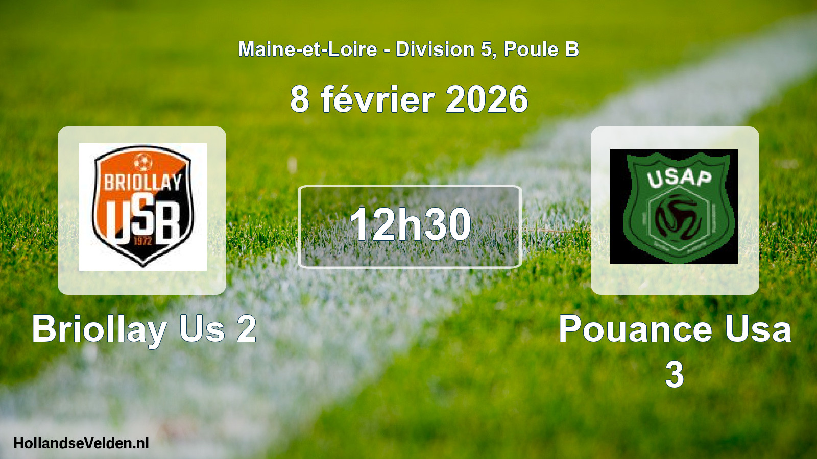 Geplande wedstrijd: Briollay Us 2 - Pouance Usa 3 (8 februari 2026)