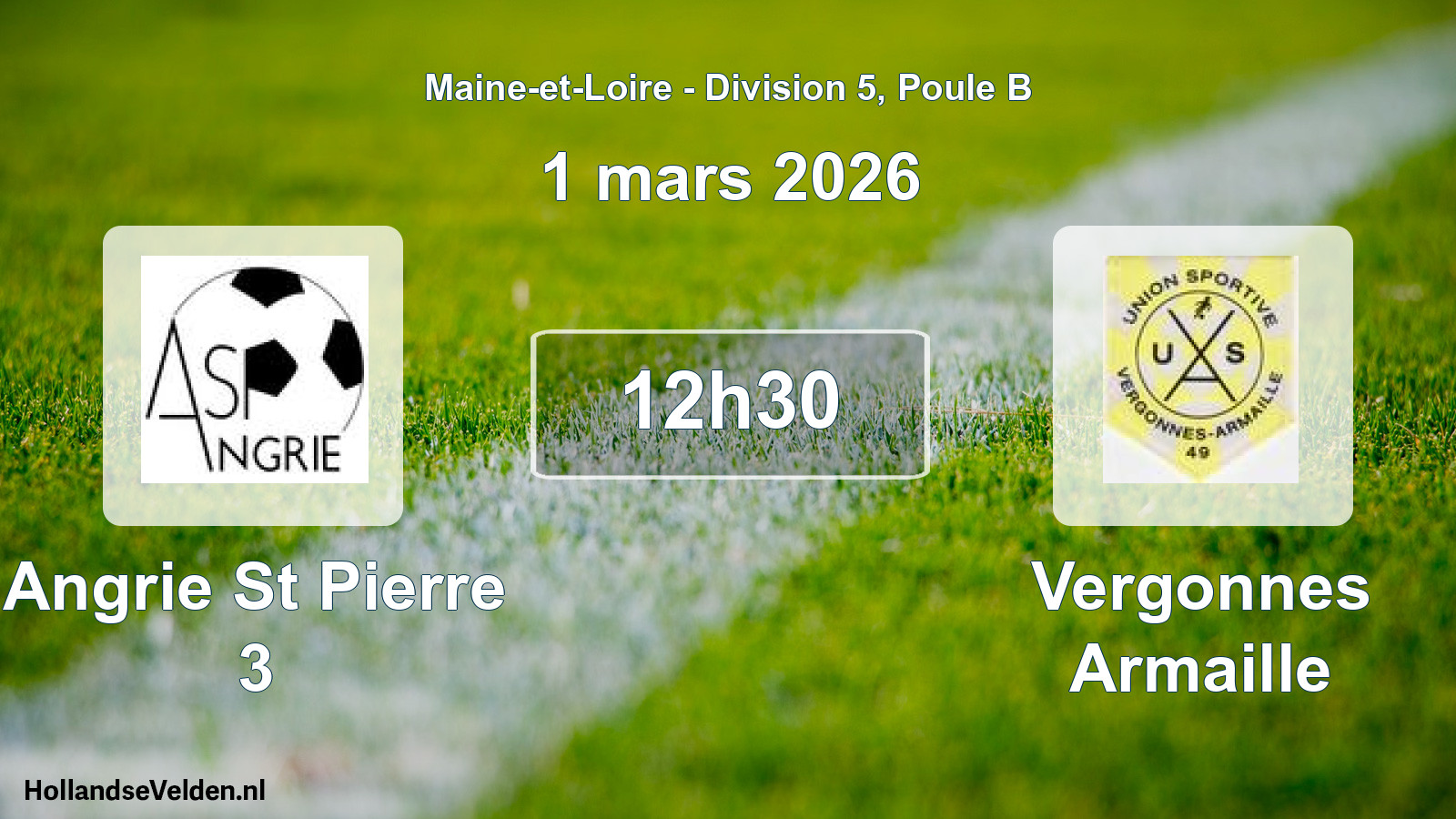 Geplande wedstrijd: Angrie St Pierre 3 - Vergonnes Armaille (1 maart 2026)