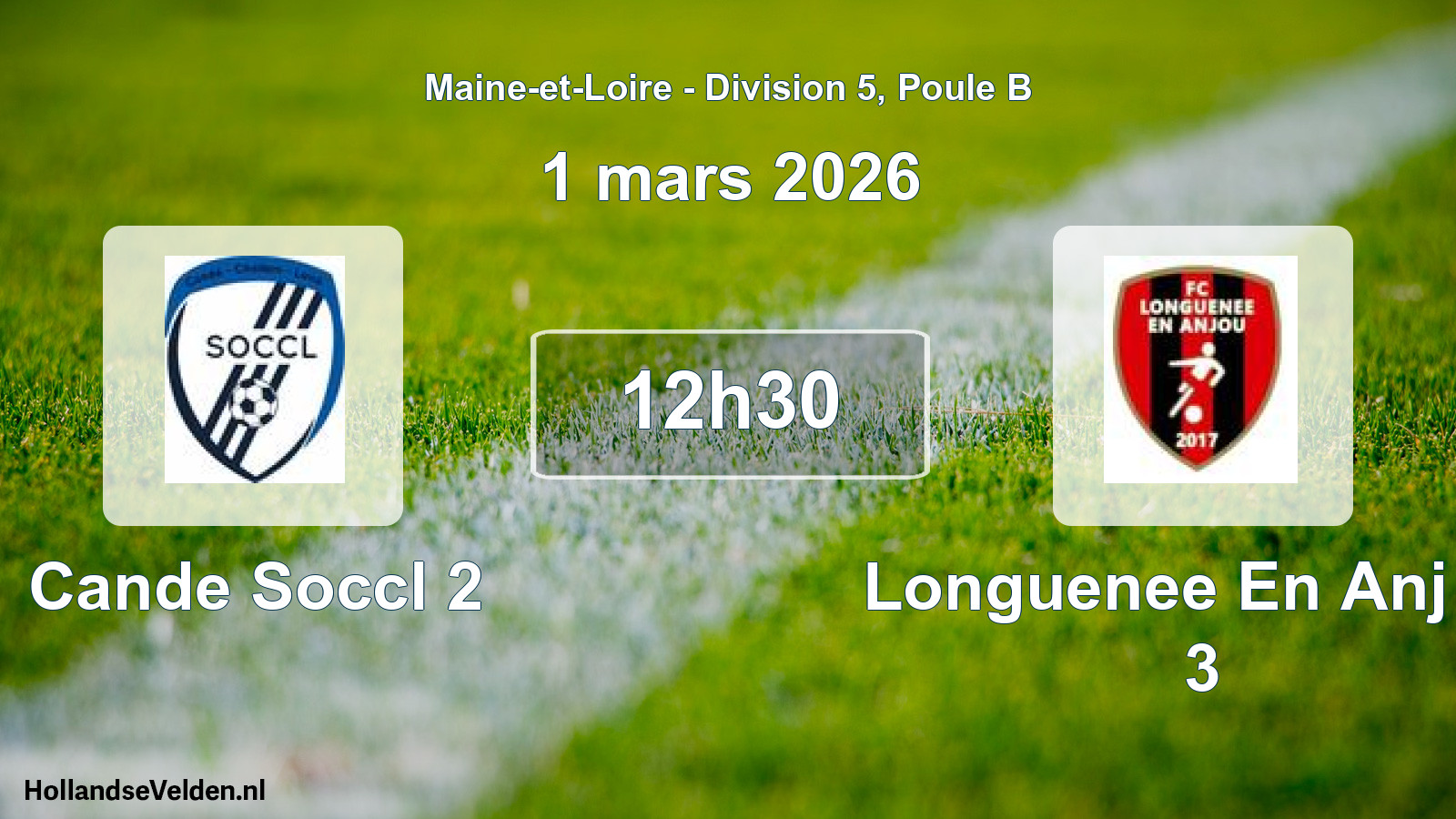 Geplande wedstrijd: Cande Soccl 2 - Longuenee En Anj Fc 3 (1 maart 2026)