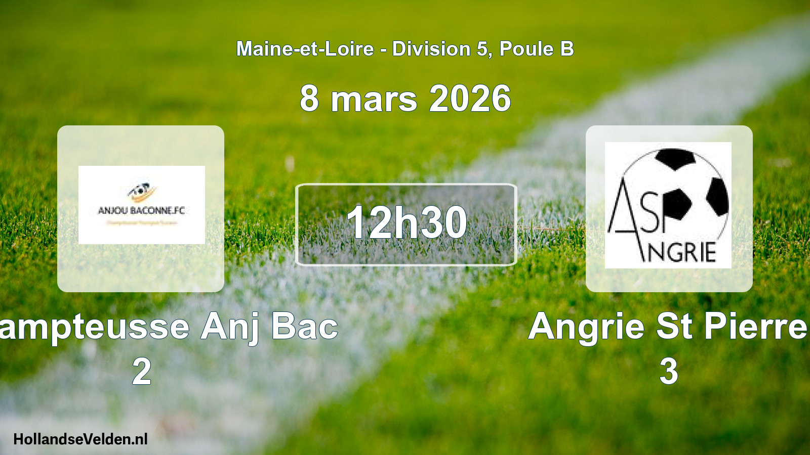 Geplande wedstrijd: Champteusse Anj Bac 2 - Angrie St Pierre 3 (8 maart 2026)