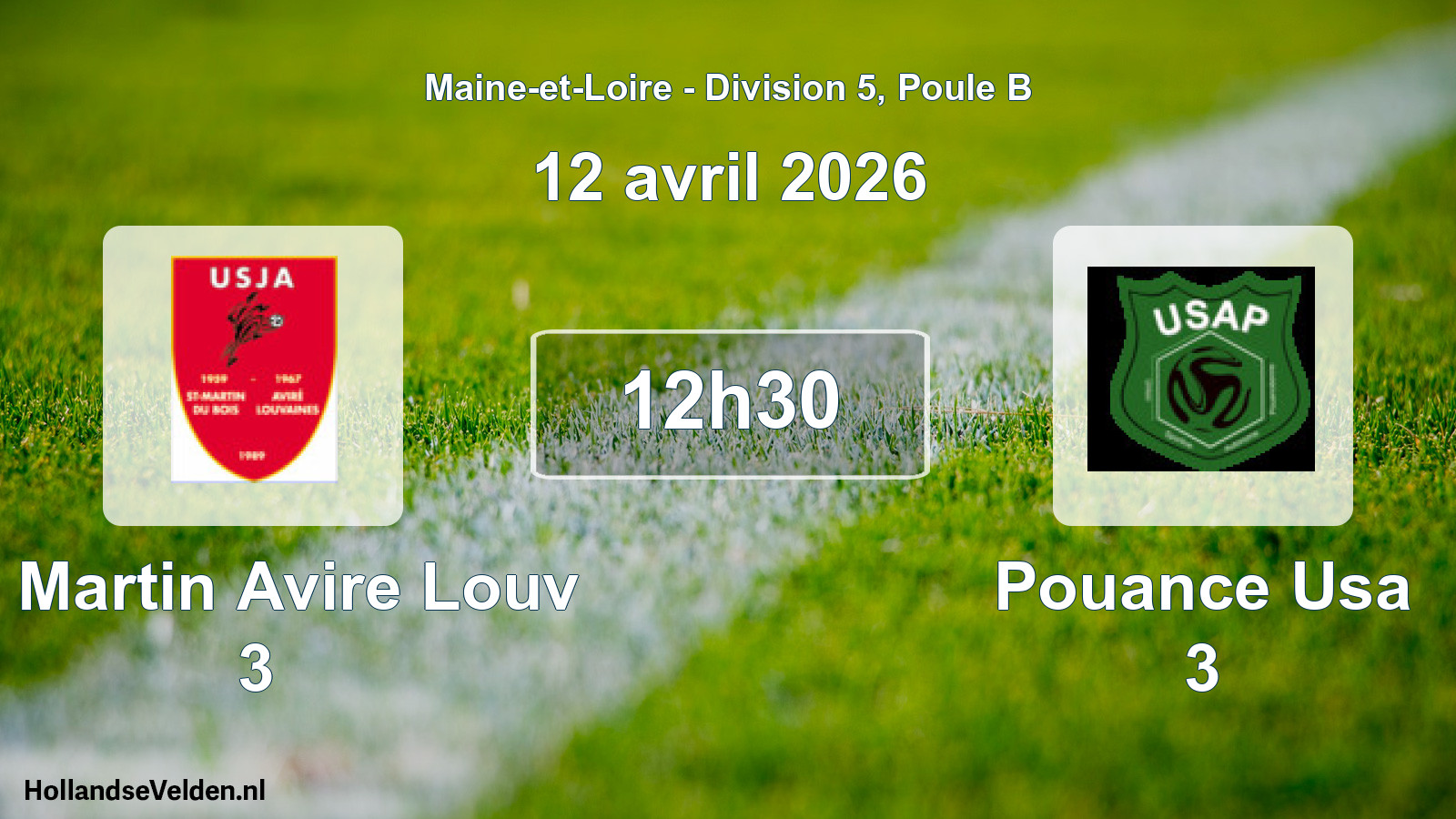 Geplande wedstrijd: St Martin Avire Louv 3 - Pouance Usa 3 (12 april 2026)