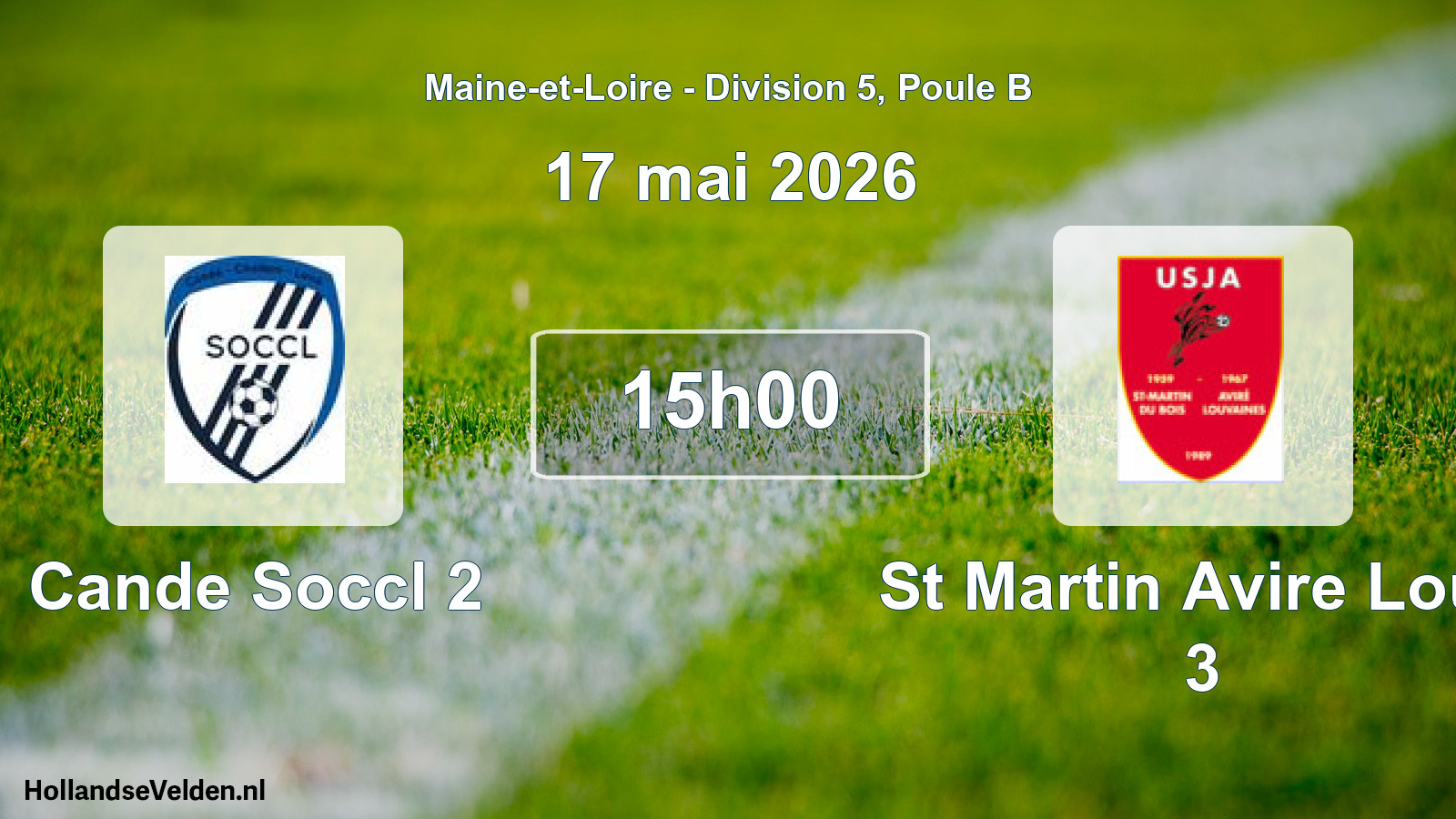 Geplande wedstrijd: Cande Soccl 2 - St Martin Avire Louv 3 (17 mai 2026)