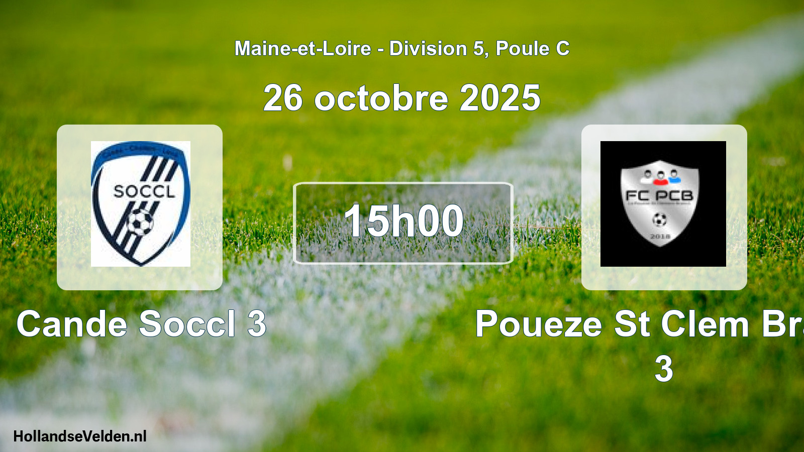 Geplande wedstrijd: Cande Soccl 3 - Poueze St Clem Brain 3 (26 octobre 2025)