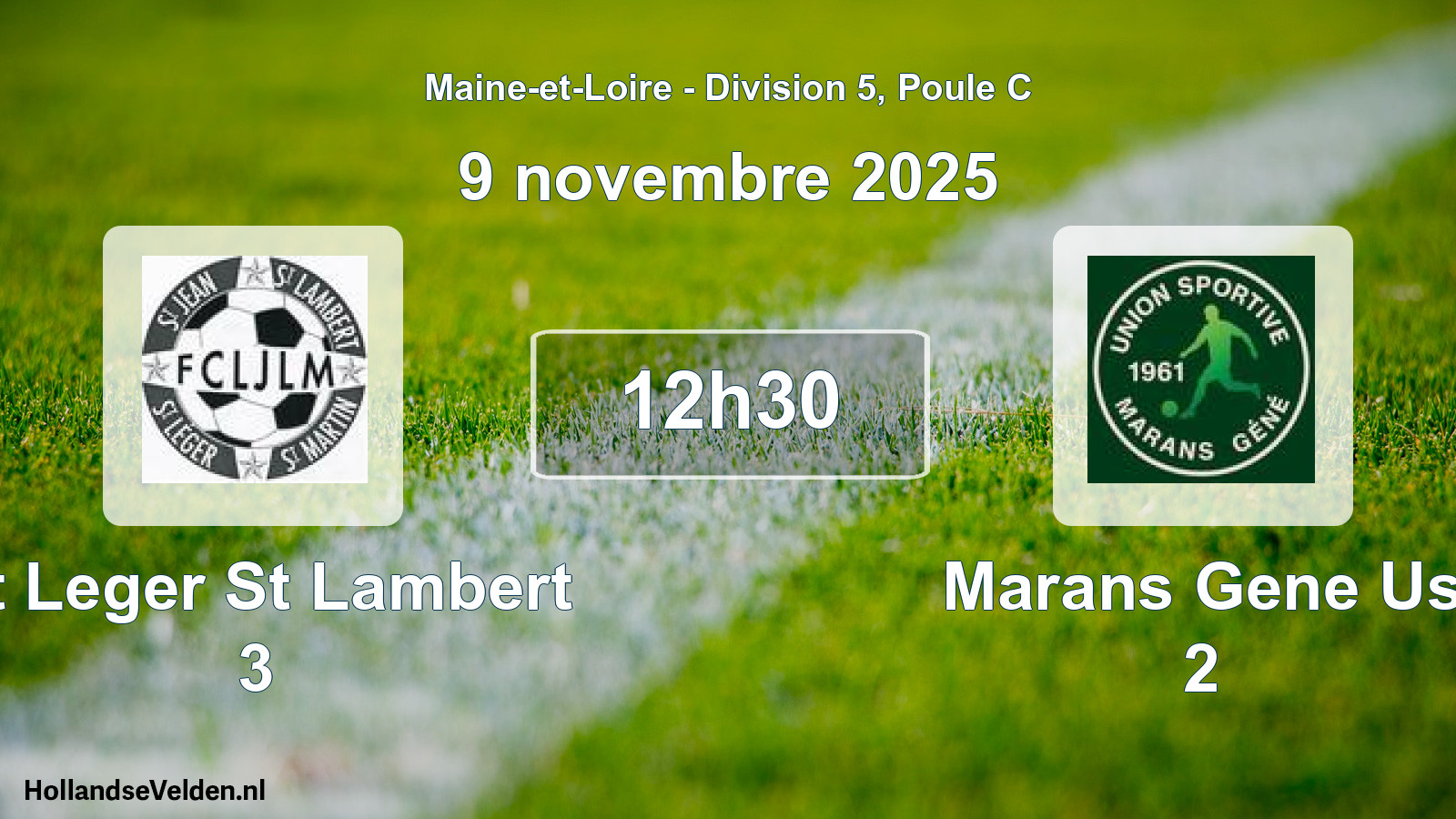 Geplande wedstrijd: St Leger St Lambert 3 - Marans Gene Us 2 (9 novembre 2025)