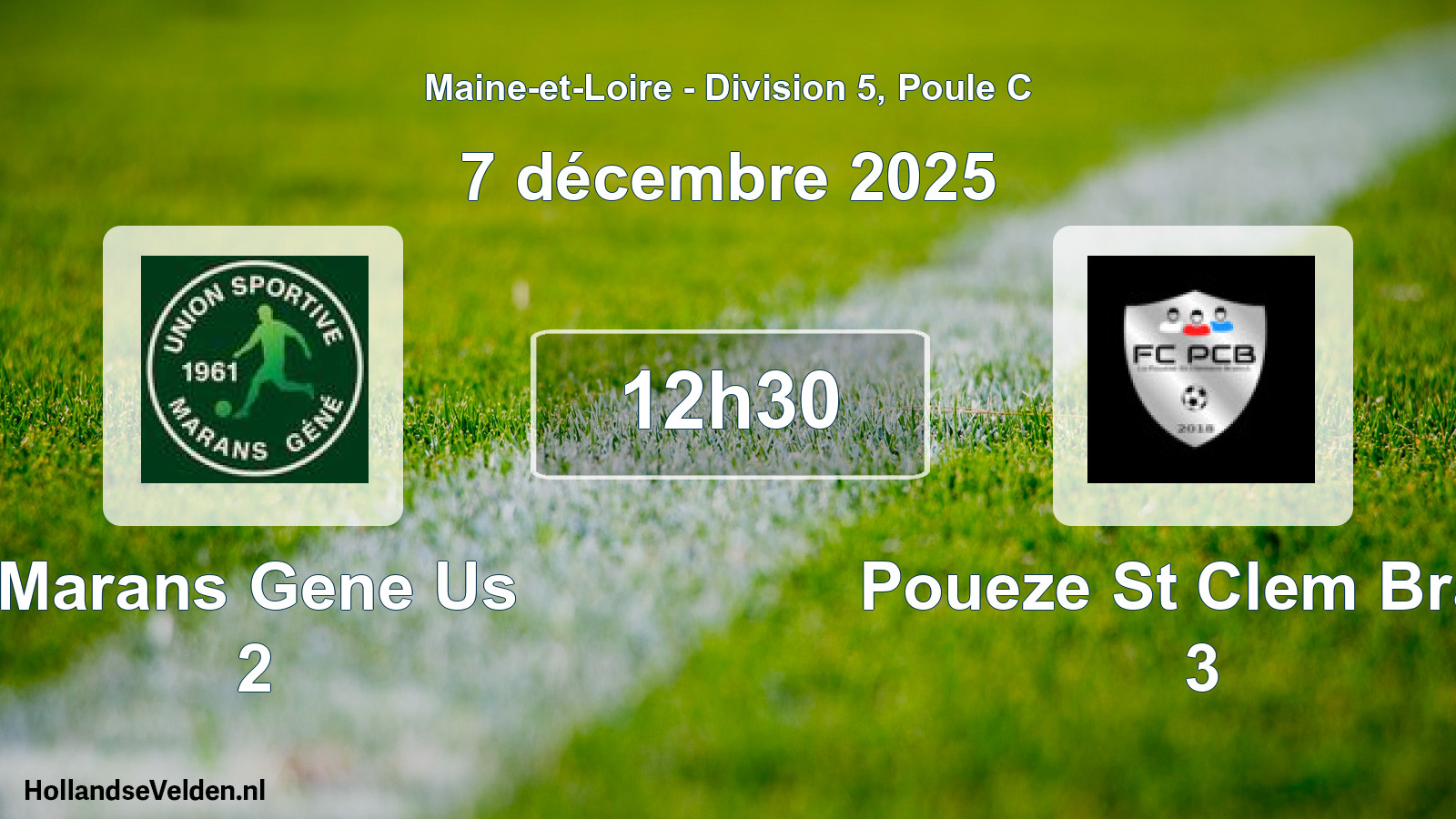Geplande wedstrijd: Marans Gene Us 2 - Poueze St Clem Brain 3 (7 december 2025)