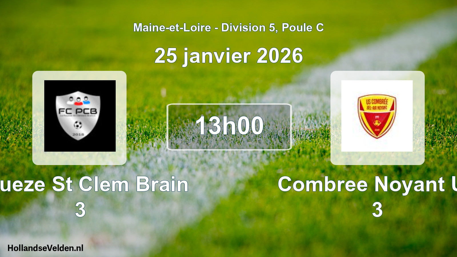 Geplande wedstrijd: Poueze St Clem Brain 3 - Combree Noyant Us 3 (25 janvier 2026)