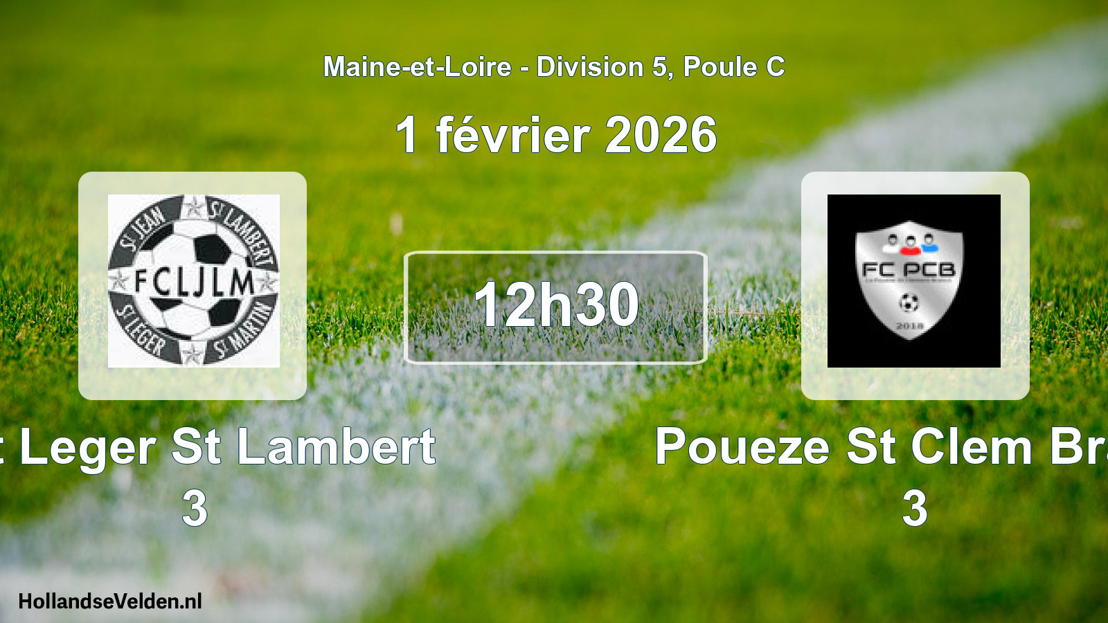 Geplande wedstrijd: St Leger St Lambert 3 - Poueze St Clem Brain 3 (1 februari 2026)