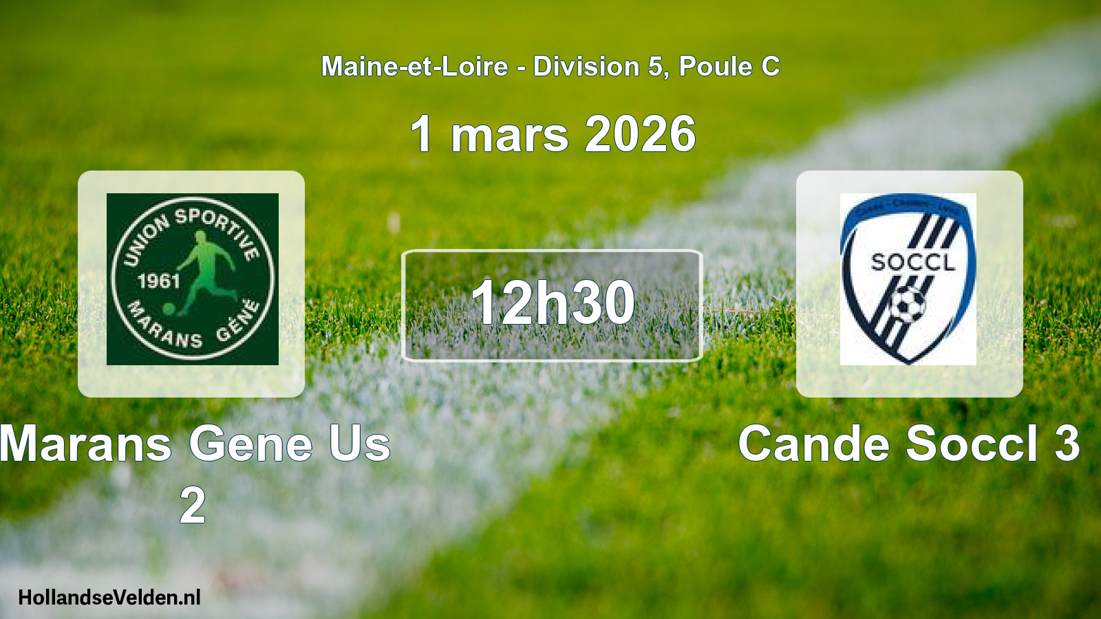 Geplande wedstrijd: Marans Gene Us 2 - Cande Soccl 3 (1 mars 2026)
