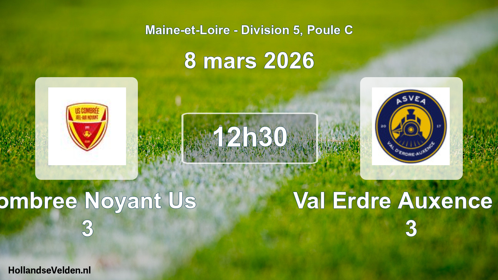 Geplande wedstrijd: Combree Noyant Us 3 - Val Erdre Auxence As 3 (8 maart 2026)