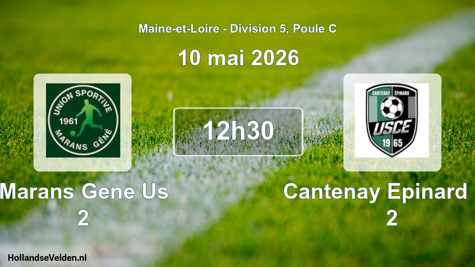 Geplande wedstrijd: Marans Gene Us 2 - Cantenay Epinard Us 2 (10 mai 2026)