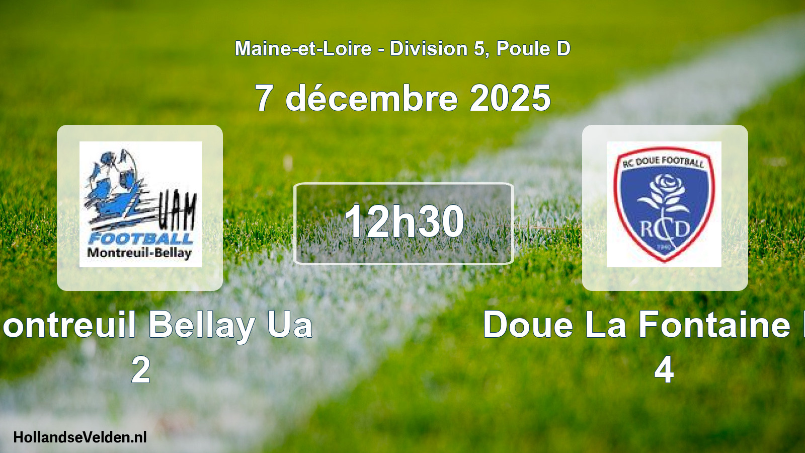 Geplande wedstrijd: Montreuil Bellay Ua 2 - Doue La Fontaine Rc 4 (7 december 2025)