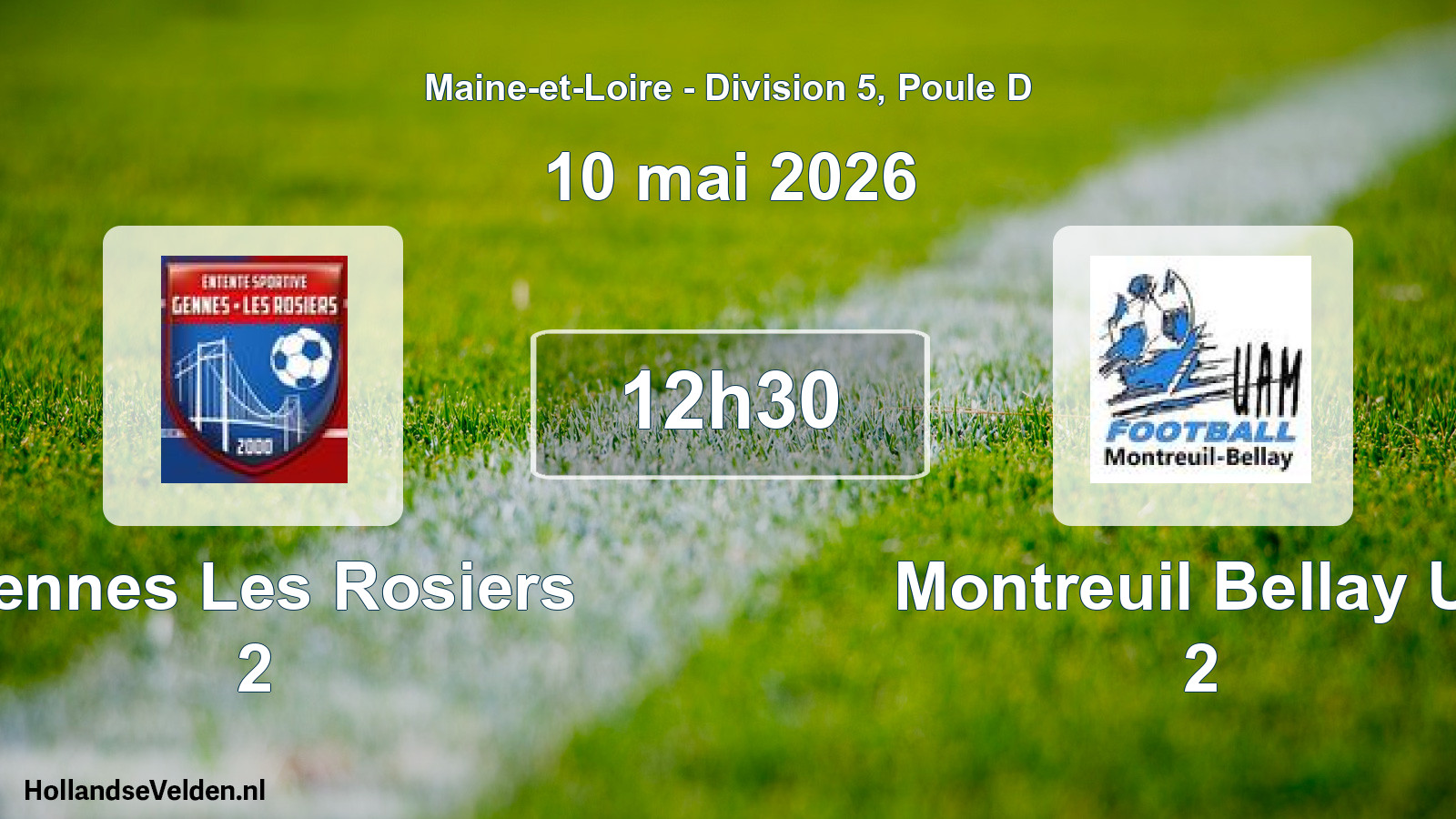 Geplande wedstrijd: Gennes Les Rosiers 2 - Montreuil Bellay Ua 2 (10 mai 2026)