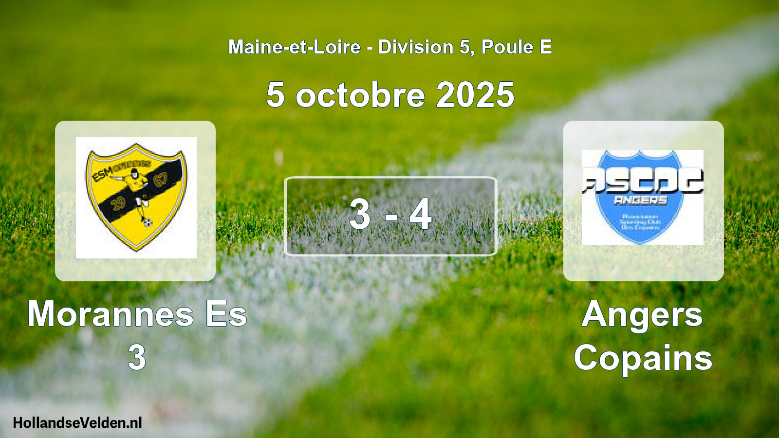 Gespeelde wedstrijd: Morannes Es 3 - Angers Copains 3 - 4 (5 oktober 2025)