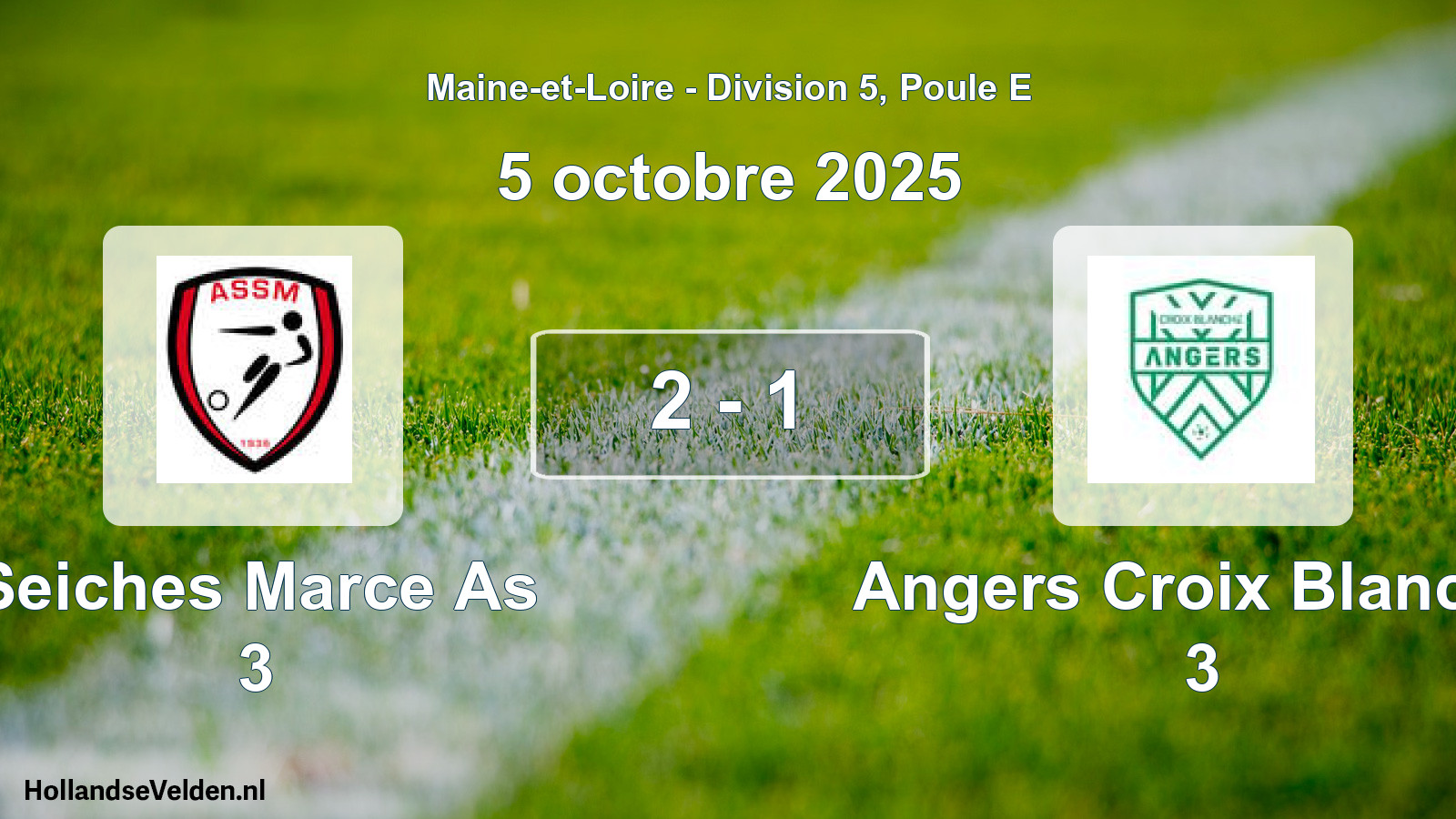 Gespeelde wedstrijd: Seiches Marce As 3 - Angers Croix Blanche 3 2 - 1 (5 oktober 2025)